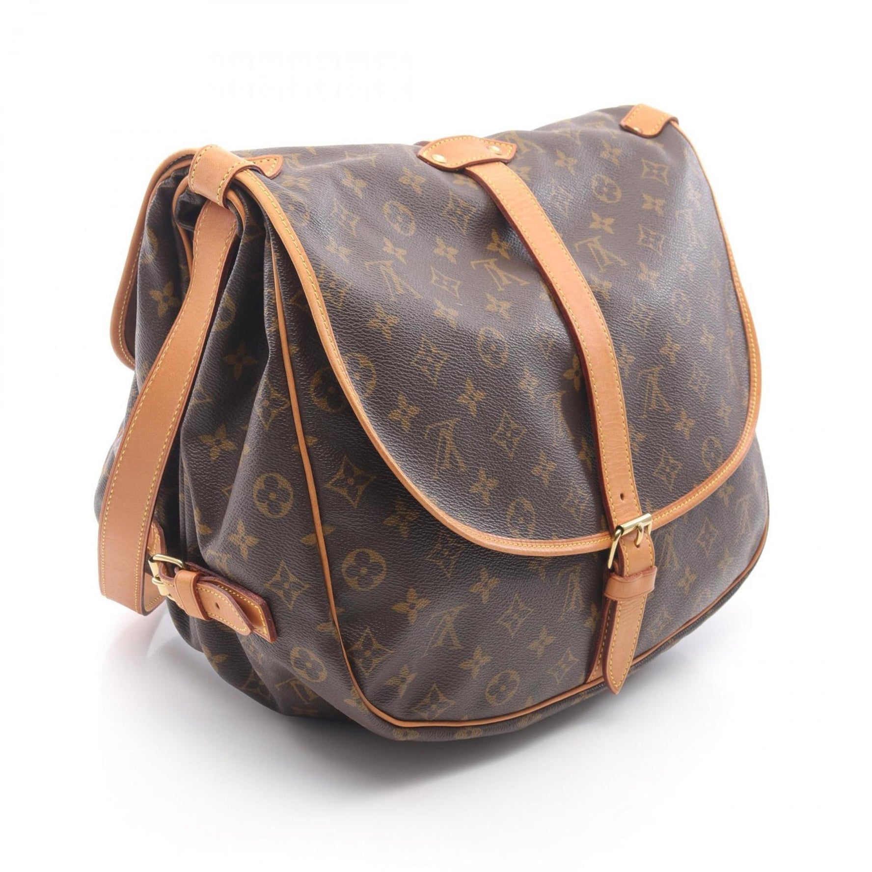 Louis Vuitton Saumur 35 Shoulder Bag, Coated Canvas and Leather, Monogram, Brown