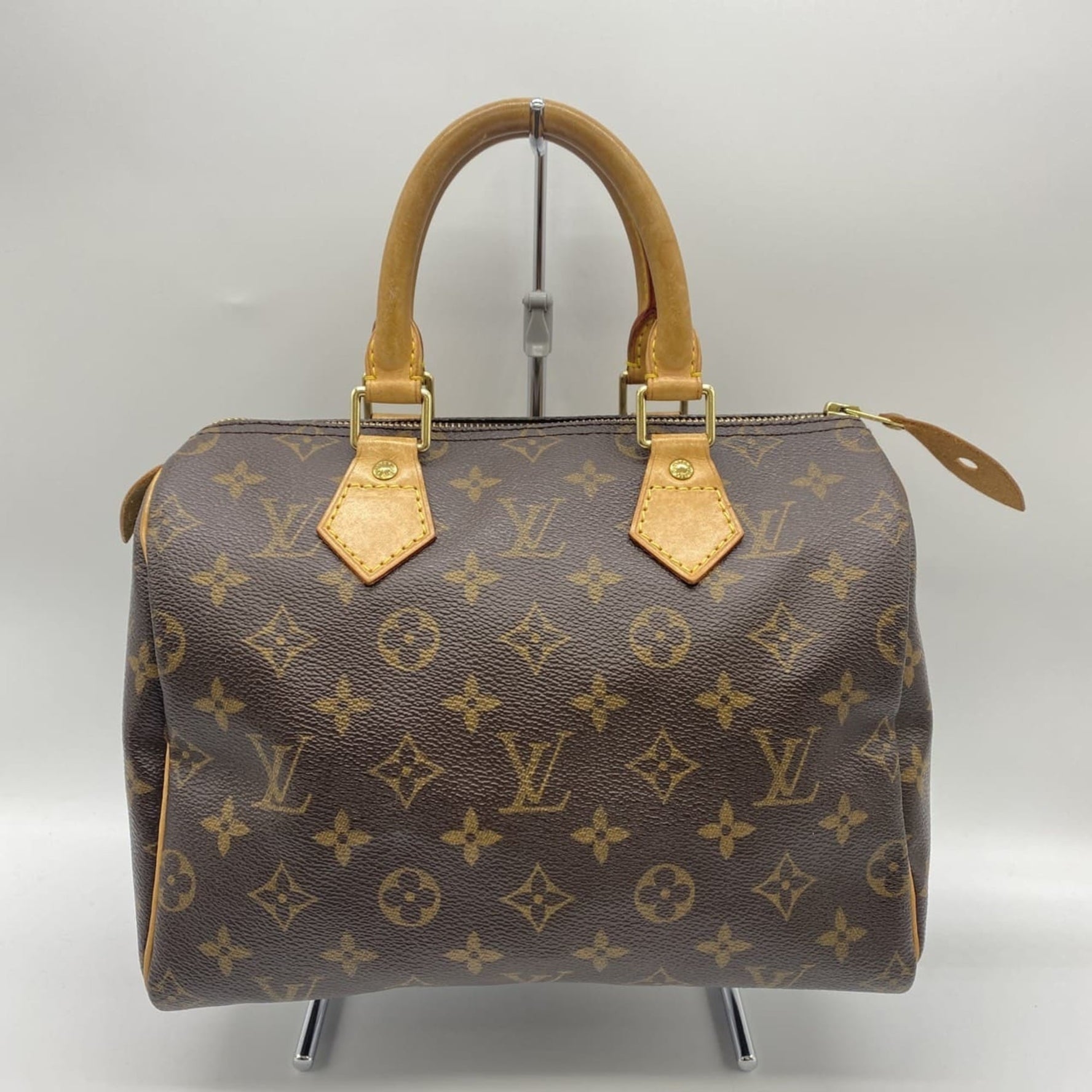 Louis Vuitton Speedy 25 Handbag Mini Boston Monogram Brown Men's and