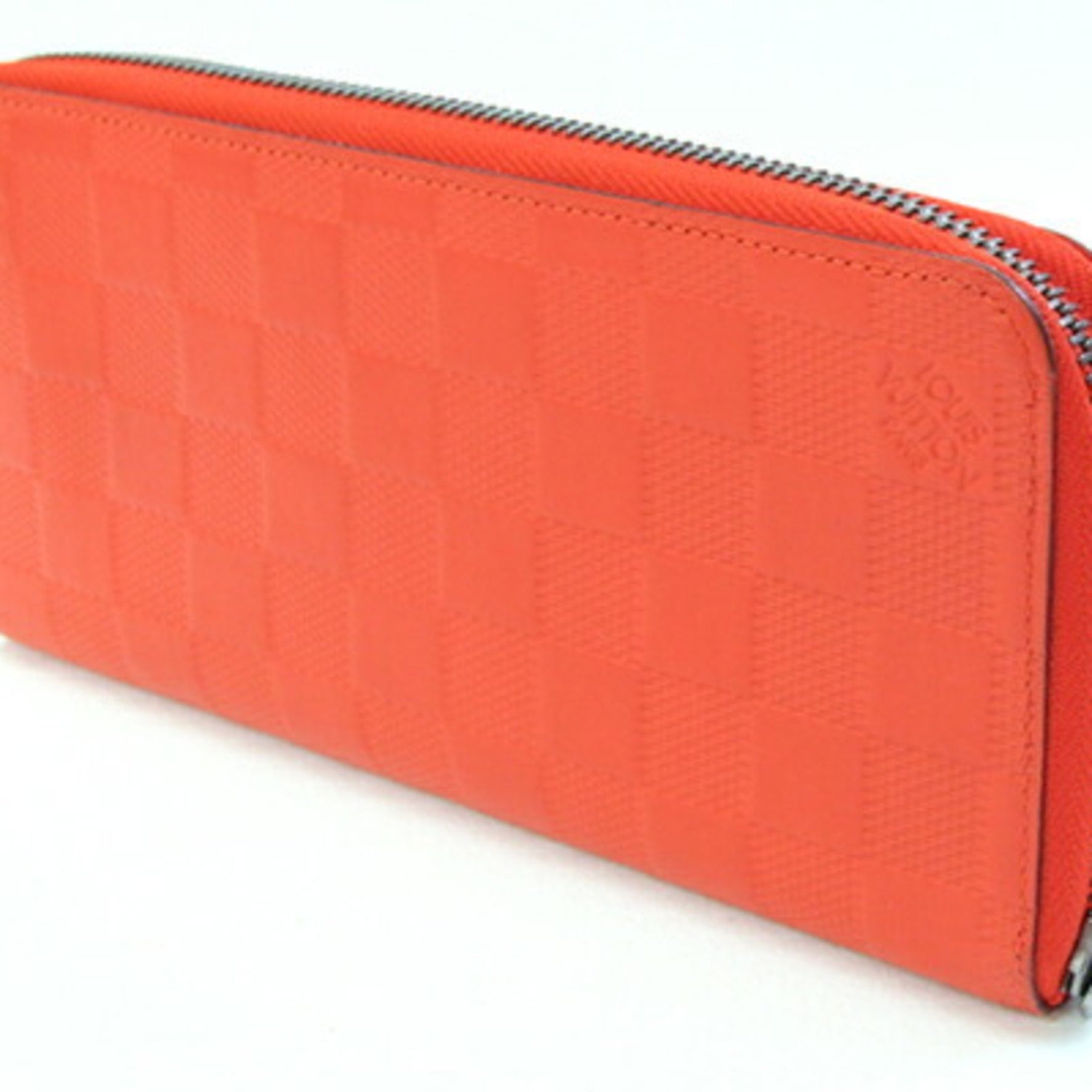 Louis Vuitton Damier Infini Zippy Wallet Vertical Round Zip Red Long