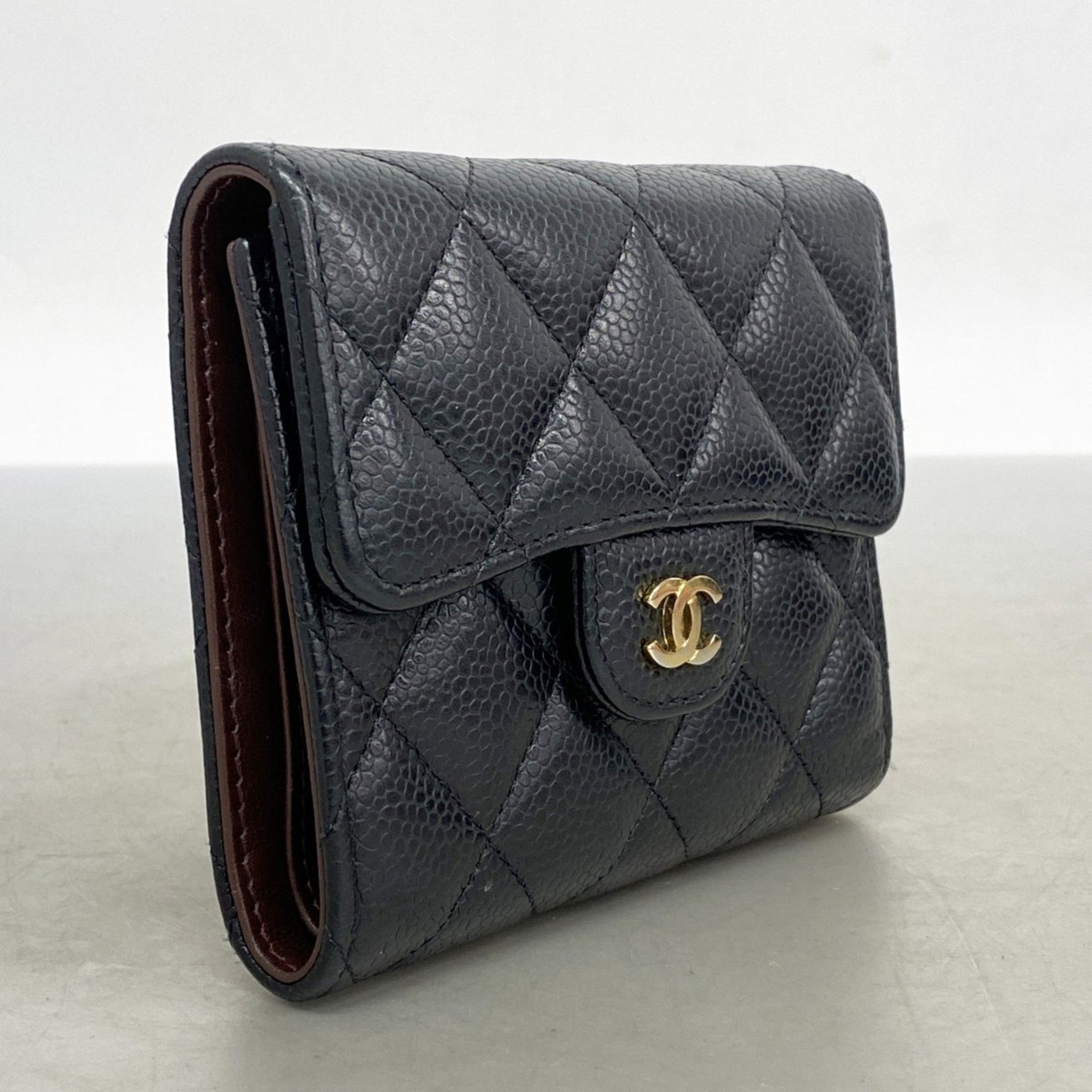 Chanel Matelasse Tri-fold Long Wallet in Caviar Leather