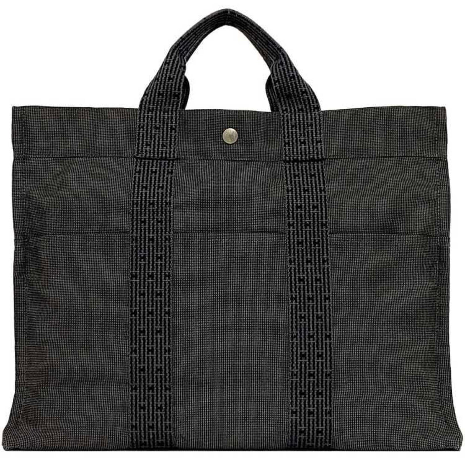 Hermes Tote Bag Air MM ec-22139 Grey Line Canvas HERMES Women's Men's Unisex
