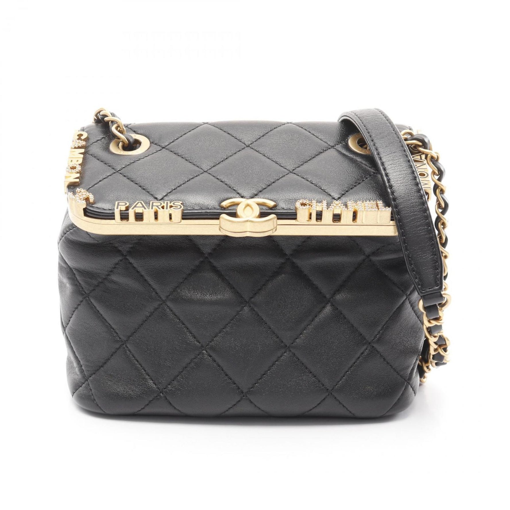 CHANEL Matelasse Shoulder Bag Lambskin (Sheepskin) Women's Black AS3732