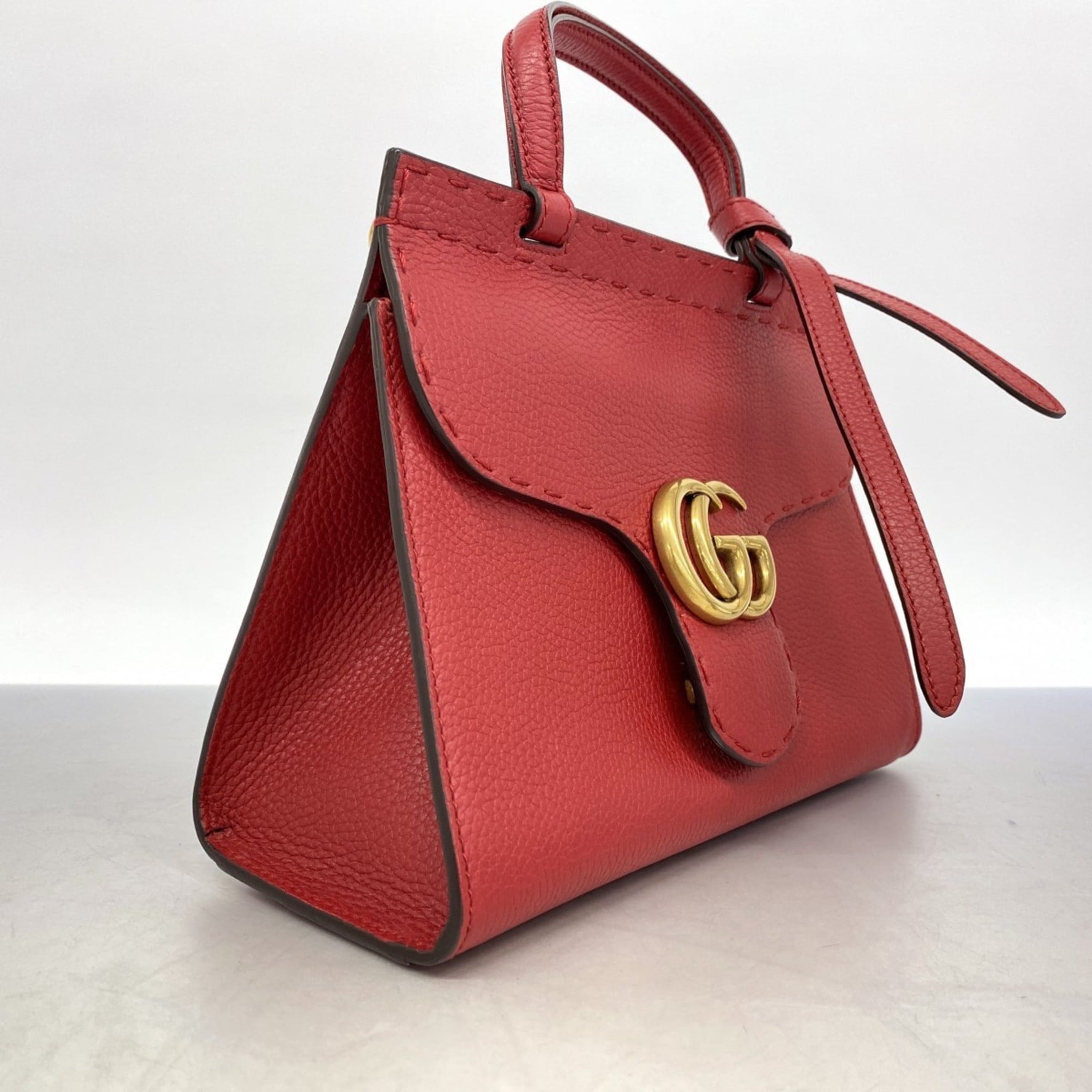 Gucci GG Marmont handbag red leather, bag