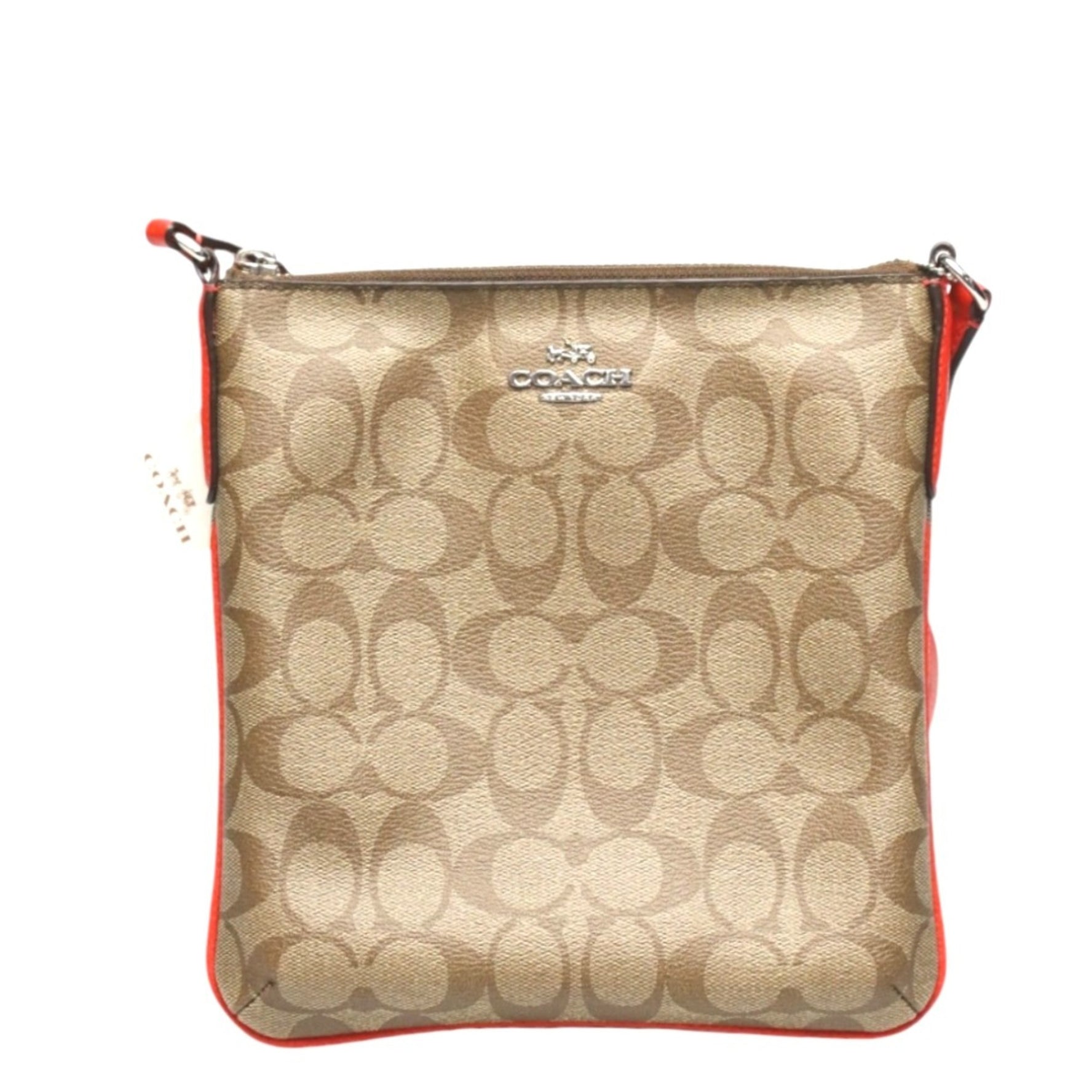 Coach Shoulder Bag CC Canvas Signature Leather F35940 Brown