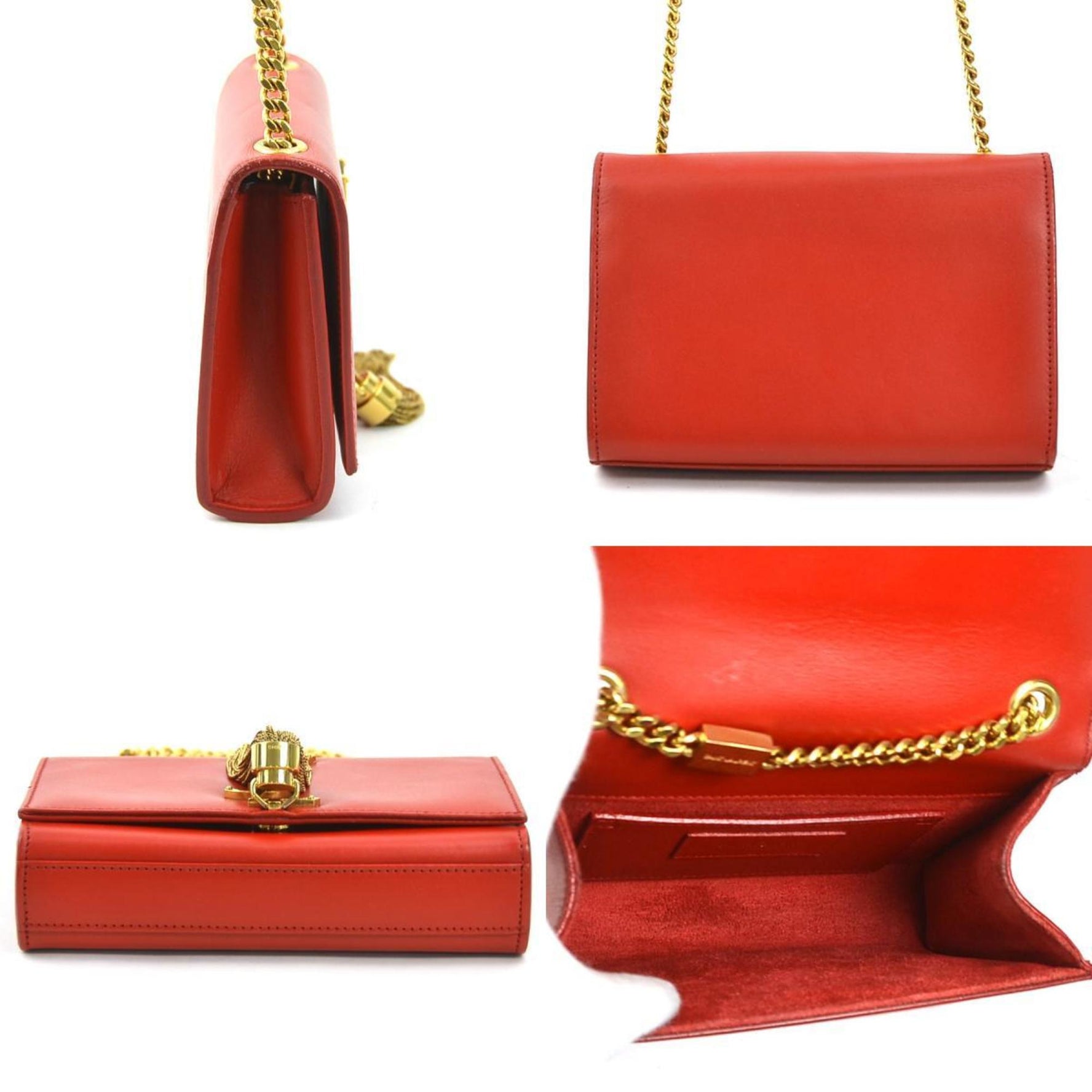 Saint Laurent shoulder bag leather red gold women's h30684a