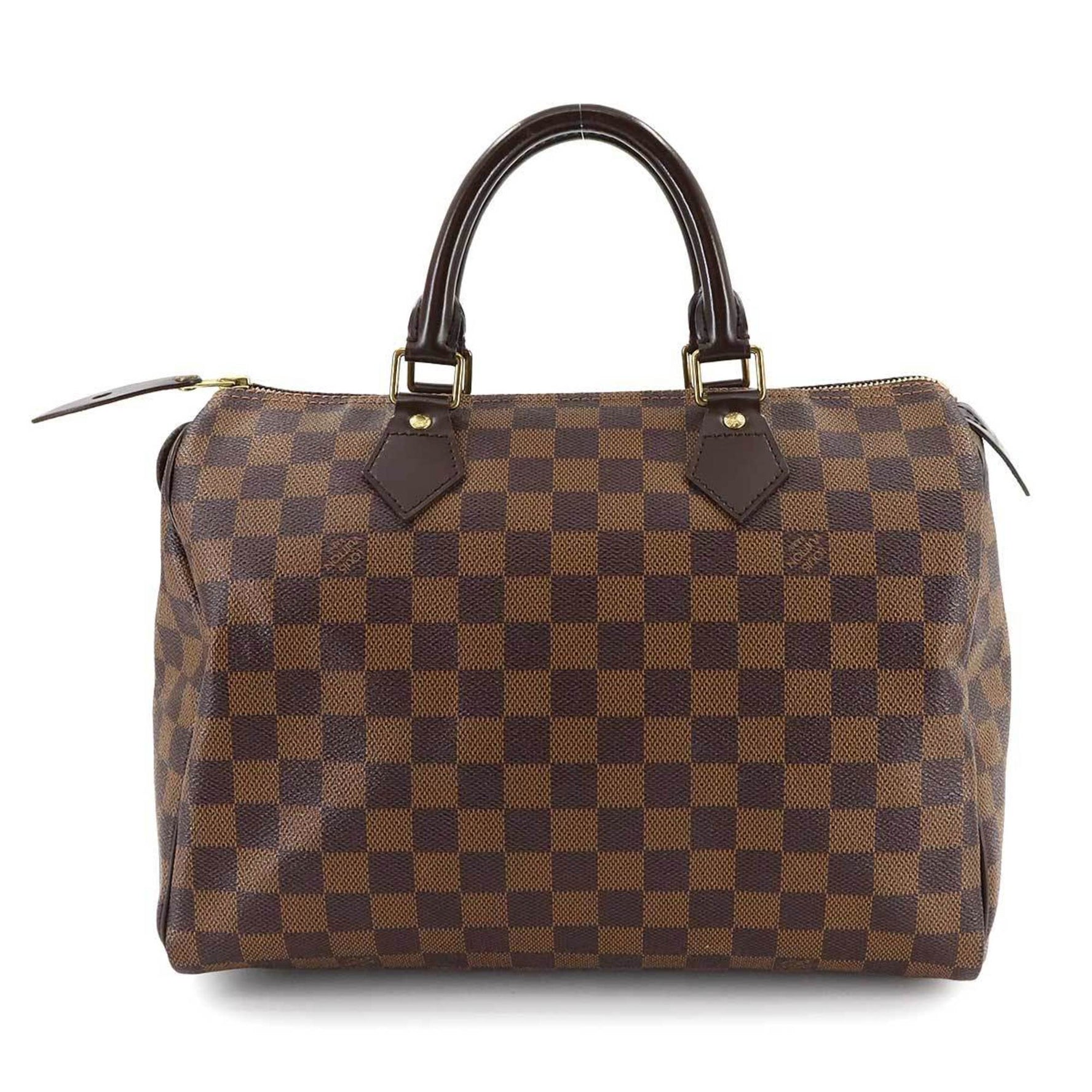 Louis Vuitton Damier Speedy 30 Handbag, Ebene Brown, Gold Hardware