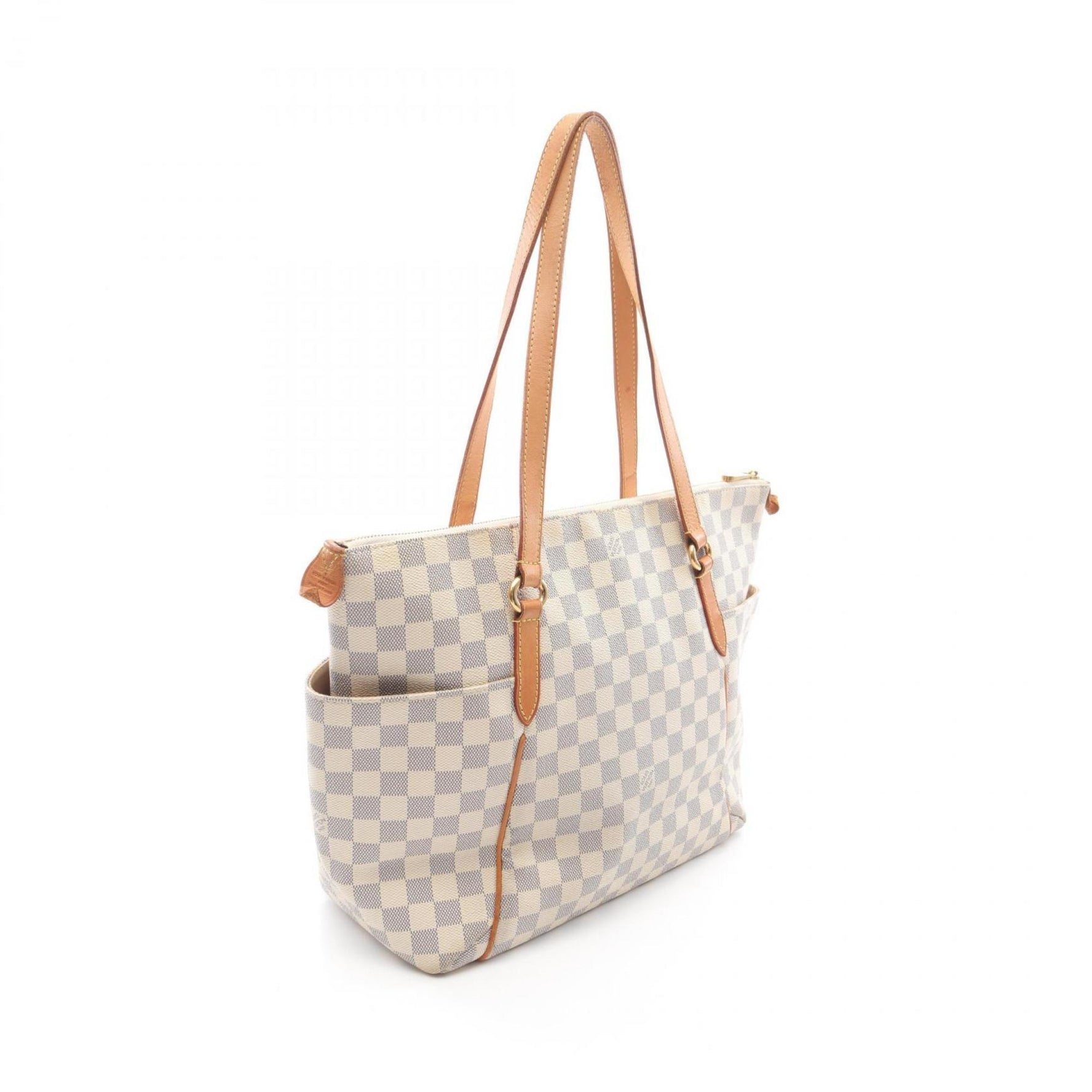Louis Vuitton Totally MM Tote Bag, Coated Canvas and Leather, Damier Azur