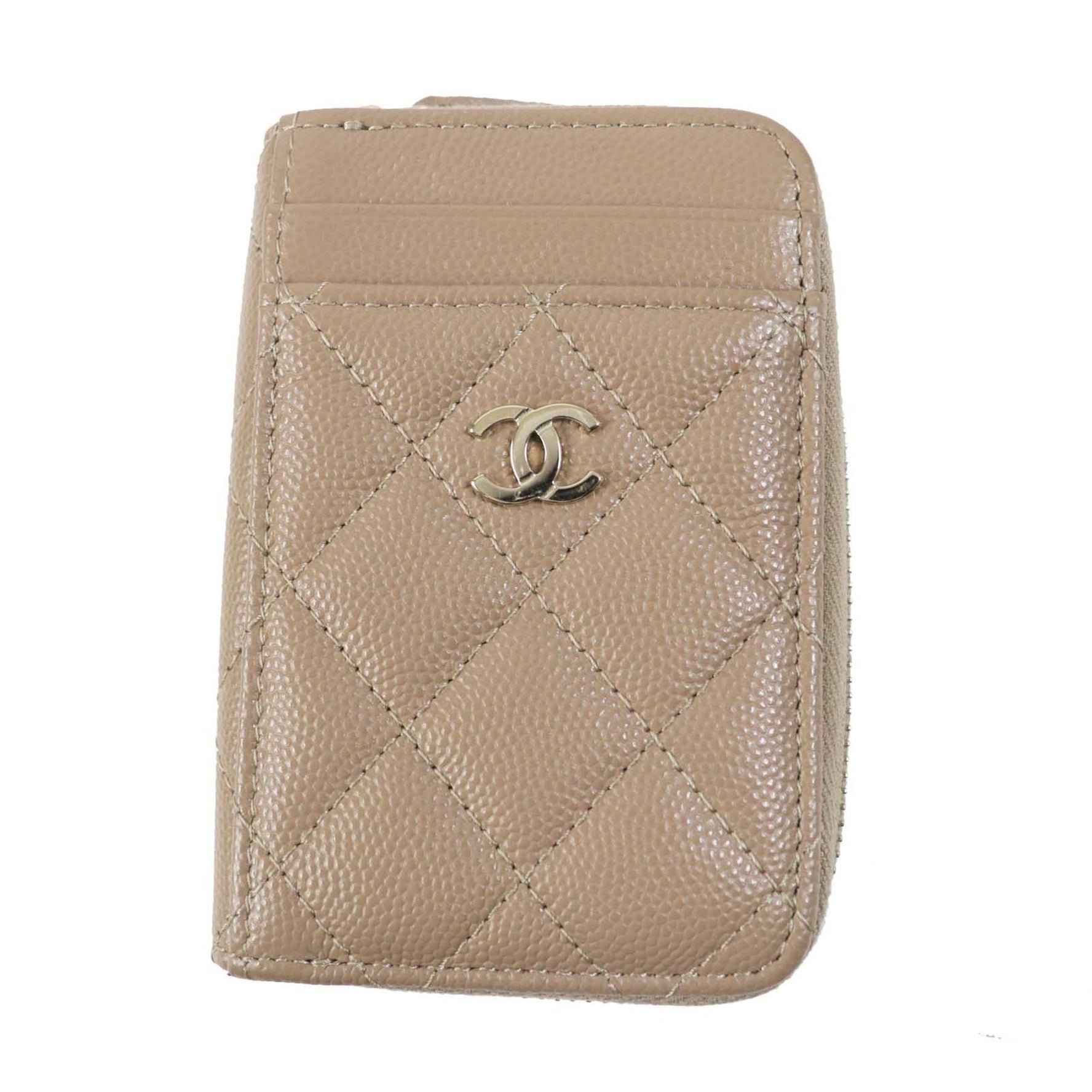 CHANEL Timeless Classic Caviar Leather Coin Purse/Wallet/Coin Case, Gold Hardware, Box and Dust Bag Included, Made in Italy