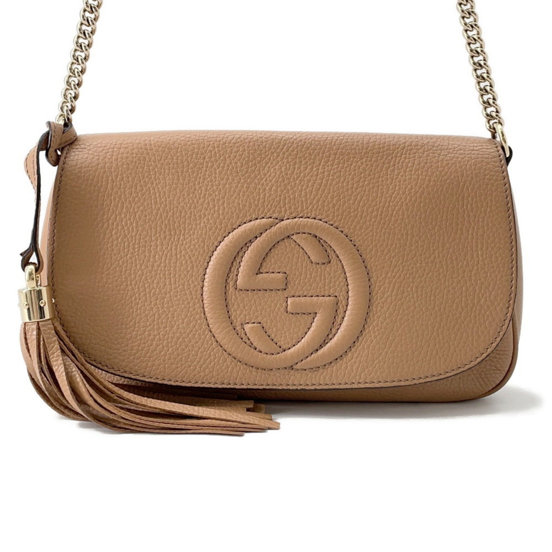 Gucci Chain Shoulder Bag Soho Leather Tassel