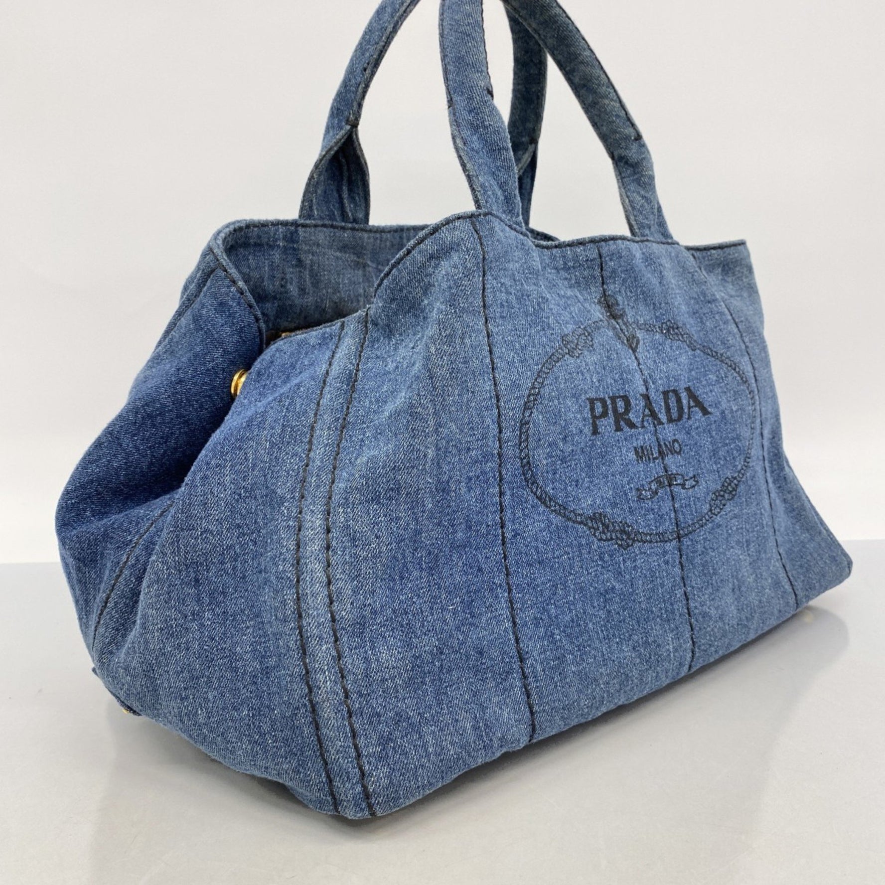 Prada Canapa Denim Tote Bag