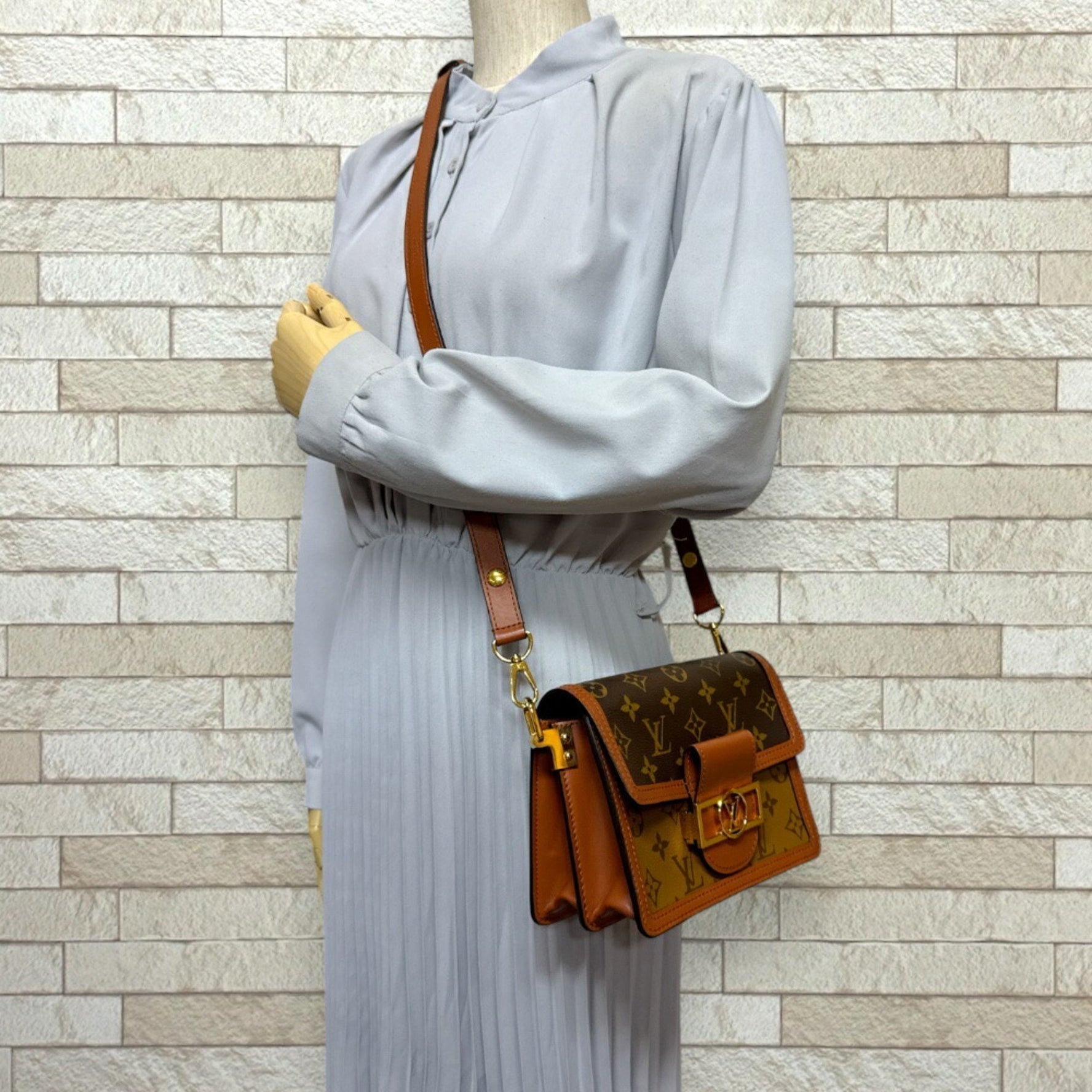 Louis Vuitton Dauphine MINI Monogram Shoulder Bag Canvas M45959 Brown Women's LOUIS VUITTON