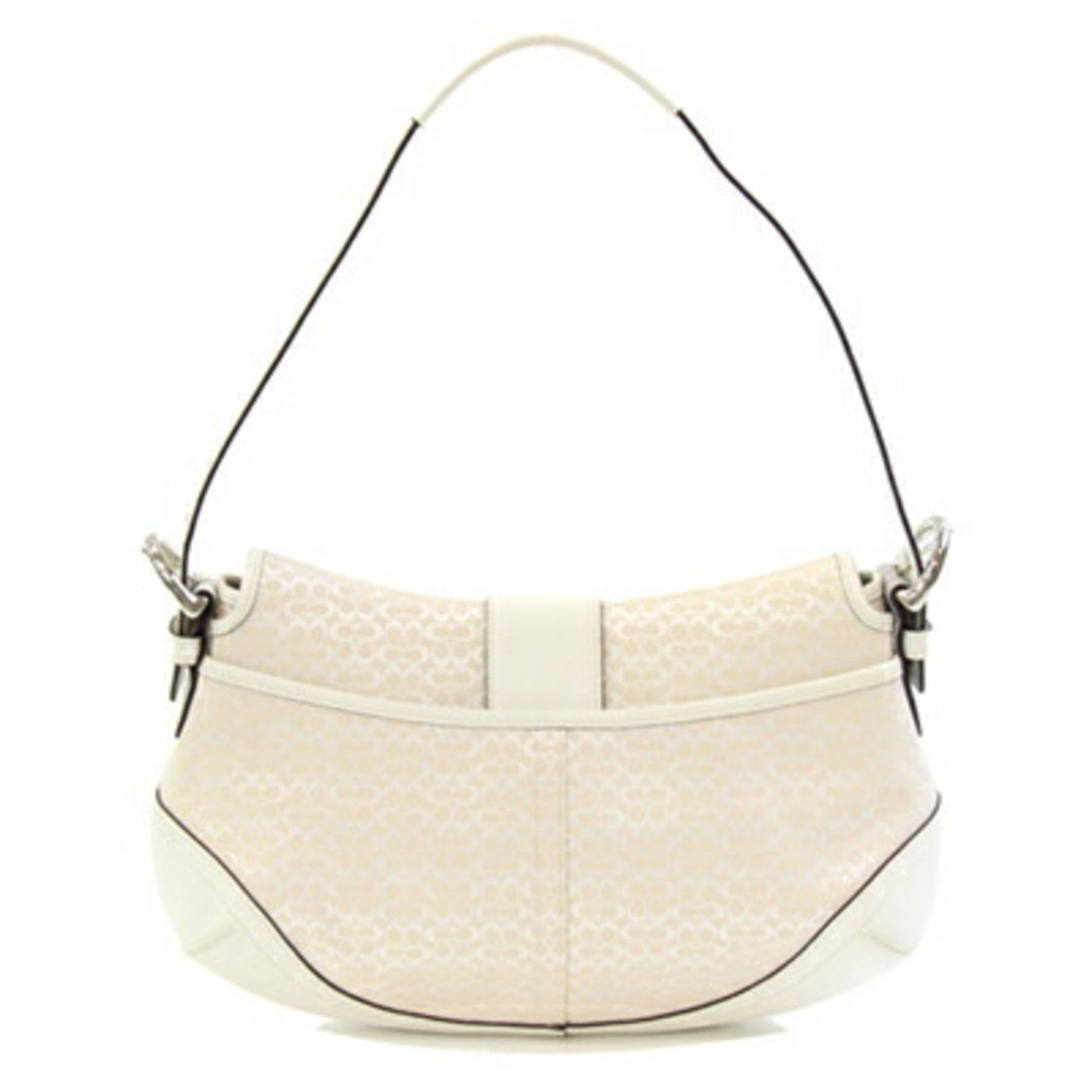 Coach Mini Signature Bag 6808 Light Beige Off-White Canvas Leather