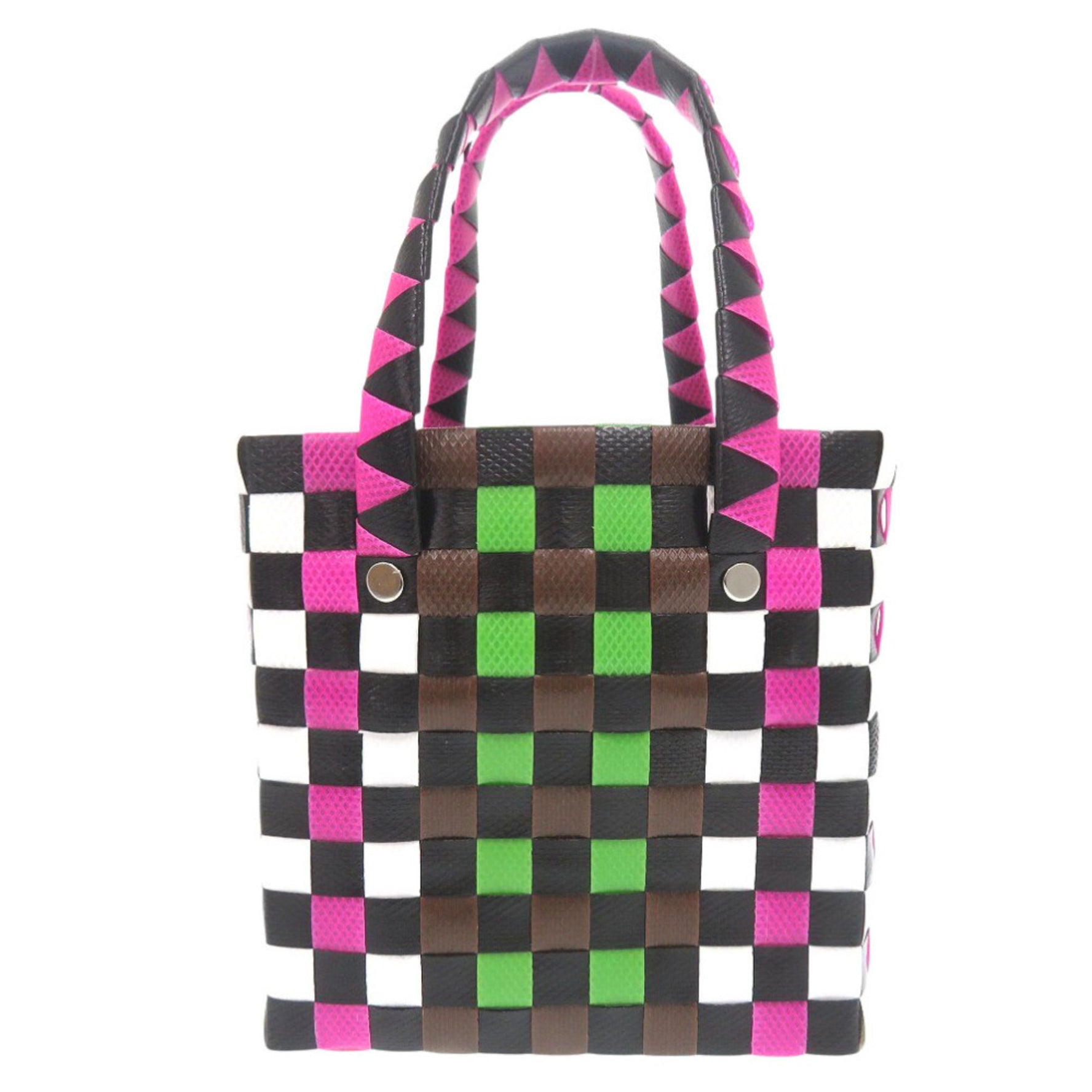 Unused Marni Market Woven Micro Polypropylene Brown Handbag 1698