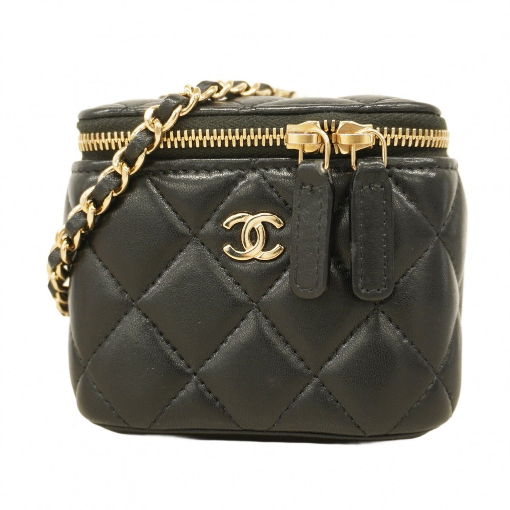 Chanel Matelasse Shoulder Bag with Chain Bag, Lambskin, Champagne