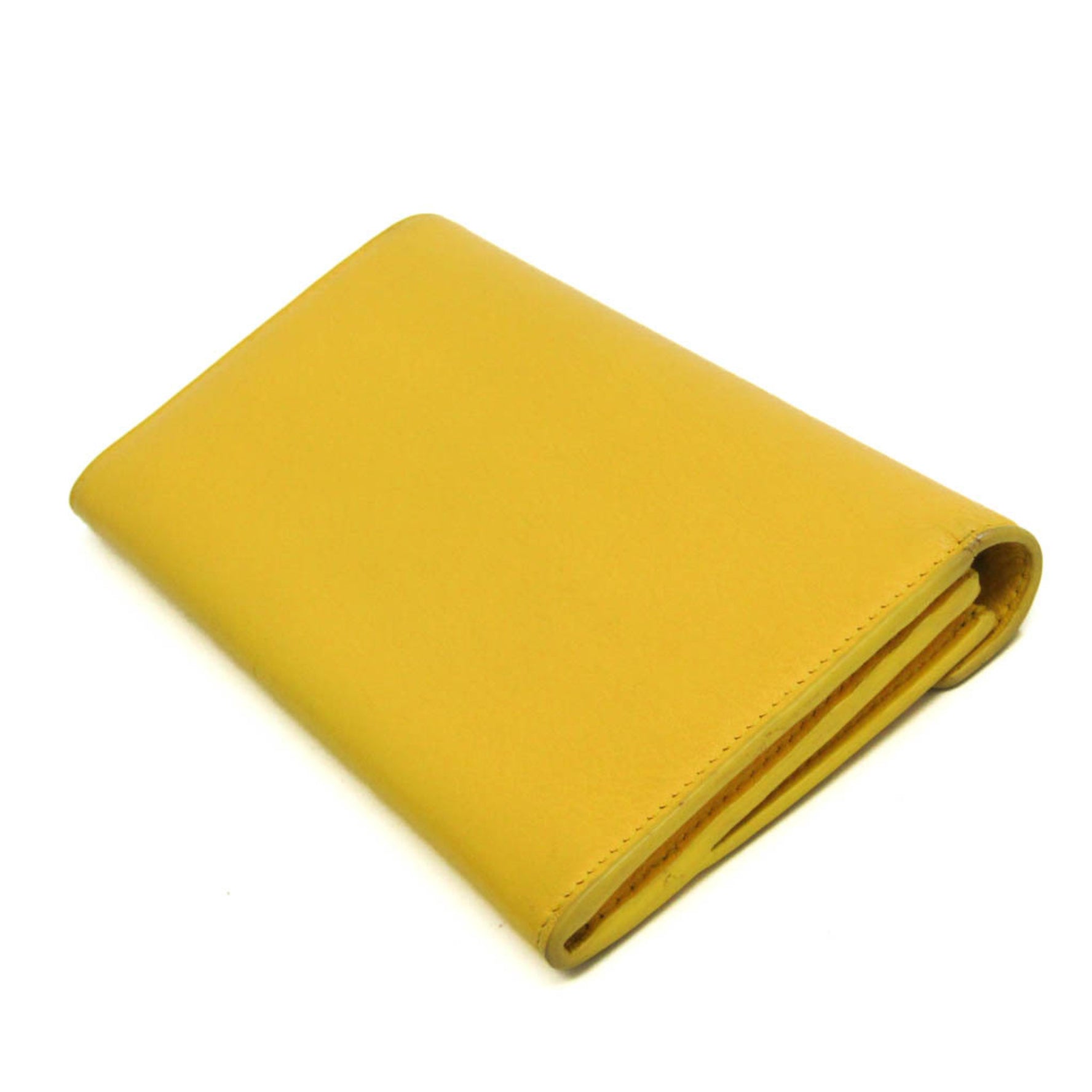 Balenciaga Papier Thin Manny Women,Men Leather Long Wallet (bi-fold) Yellow