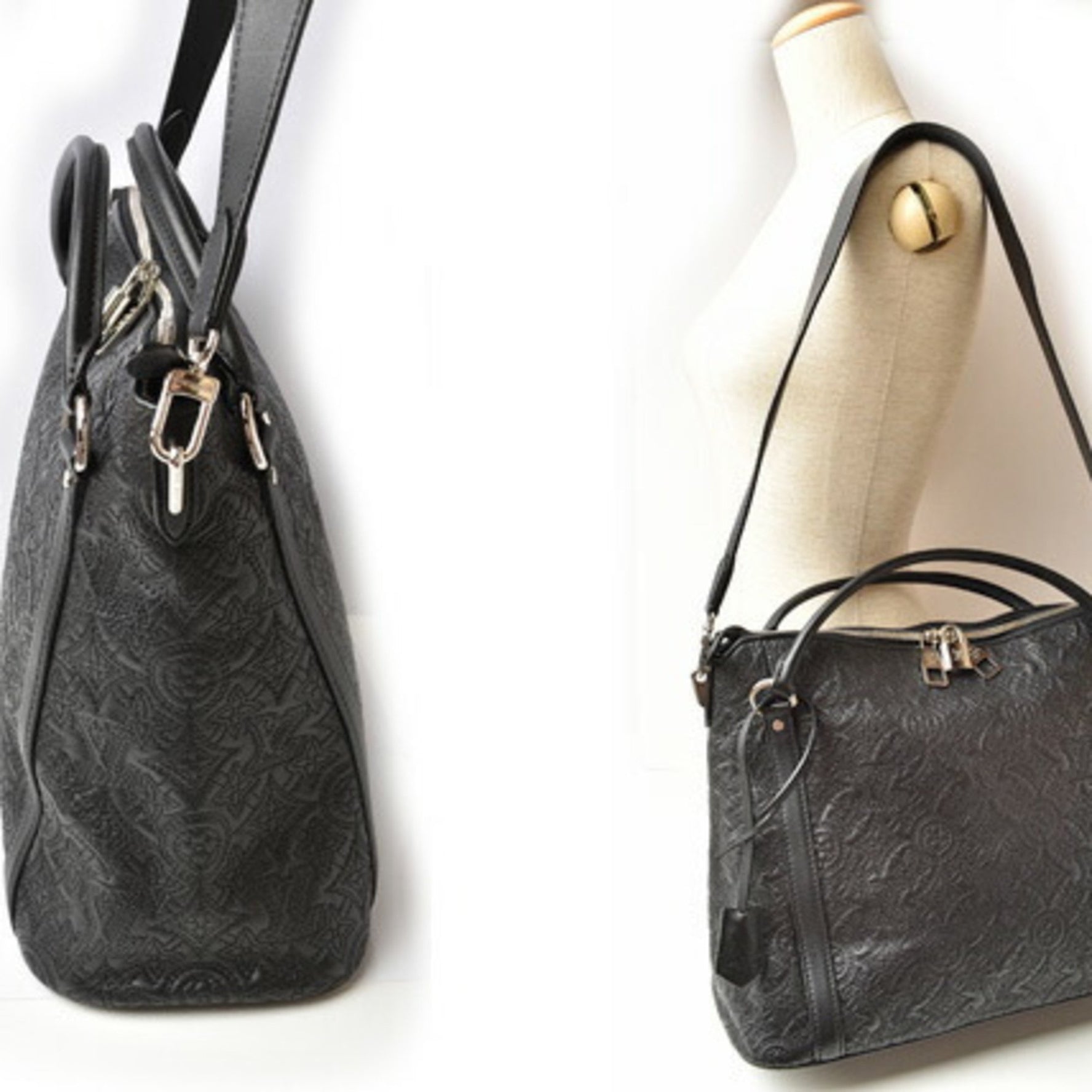 Louis Vuitton Handbag Bag Monogram Antia Leather Ixia PM Black