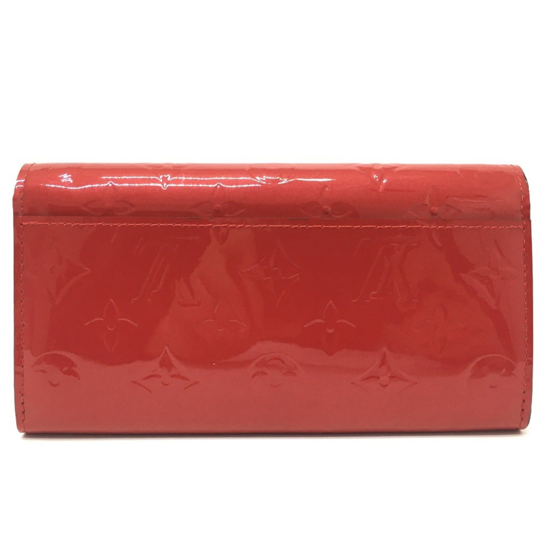 Louis Vuitton Monogram Vernis Portefeuille Sarah Bird Long Wallet, Cerise, Red