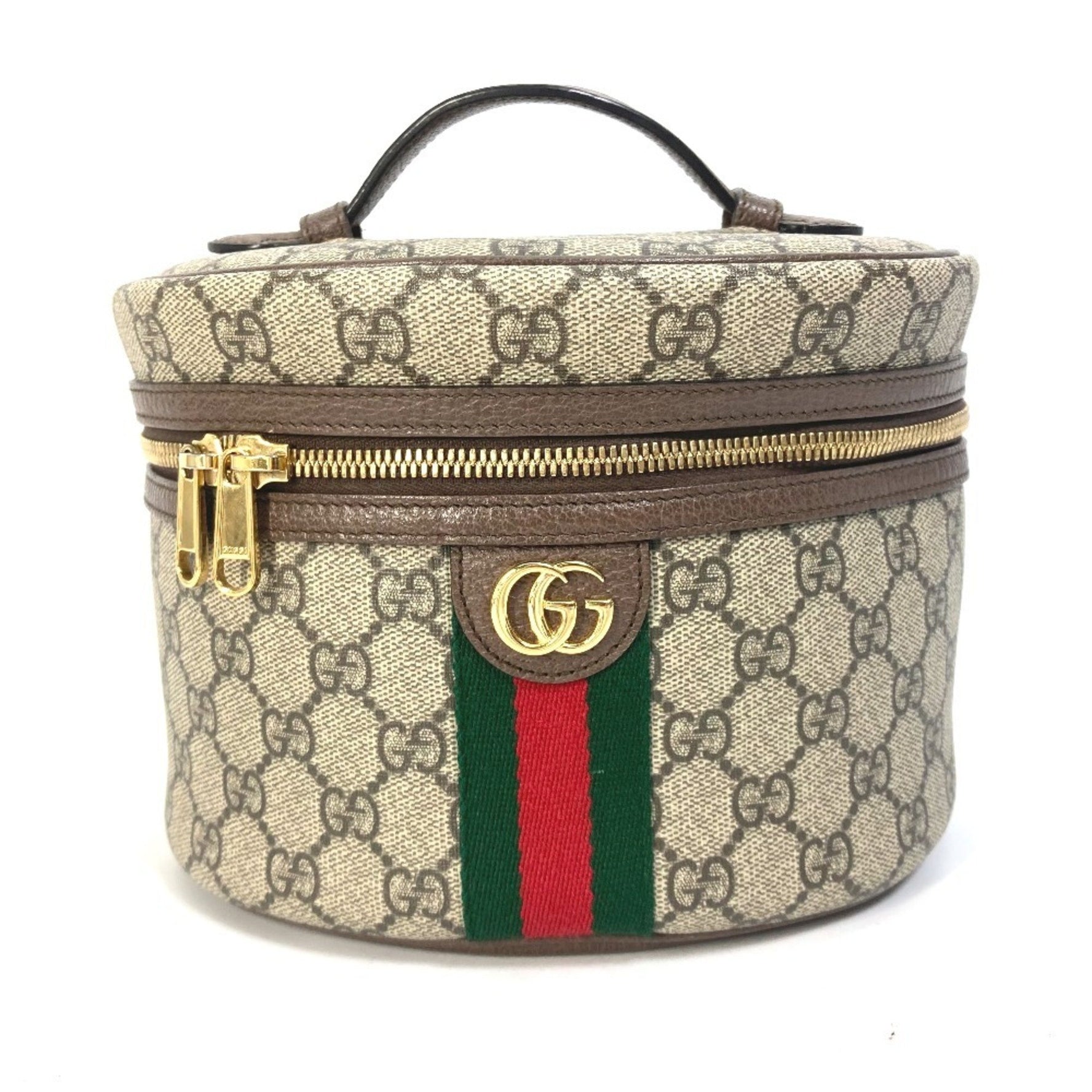 GUCCI Sherry Line Ophidia GG Cosmetic Case Handbag with Mirror, Vanity Bag, Supreme Canvas
