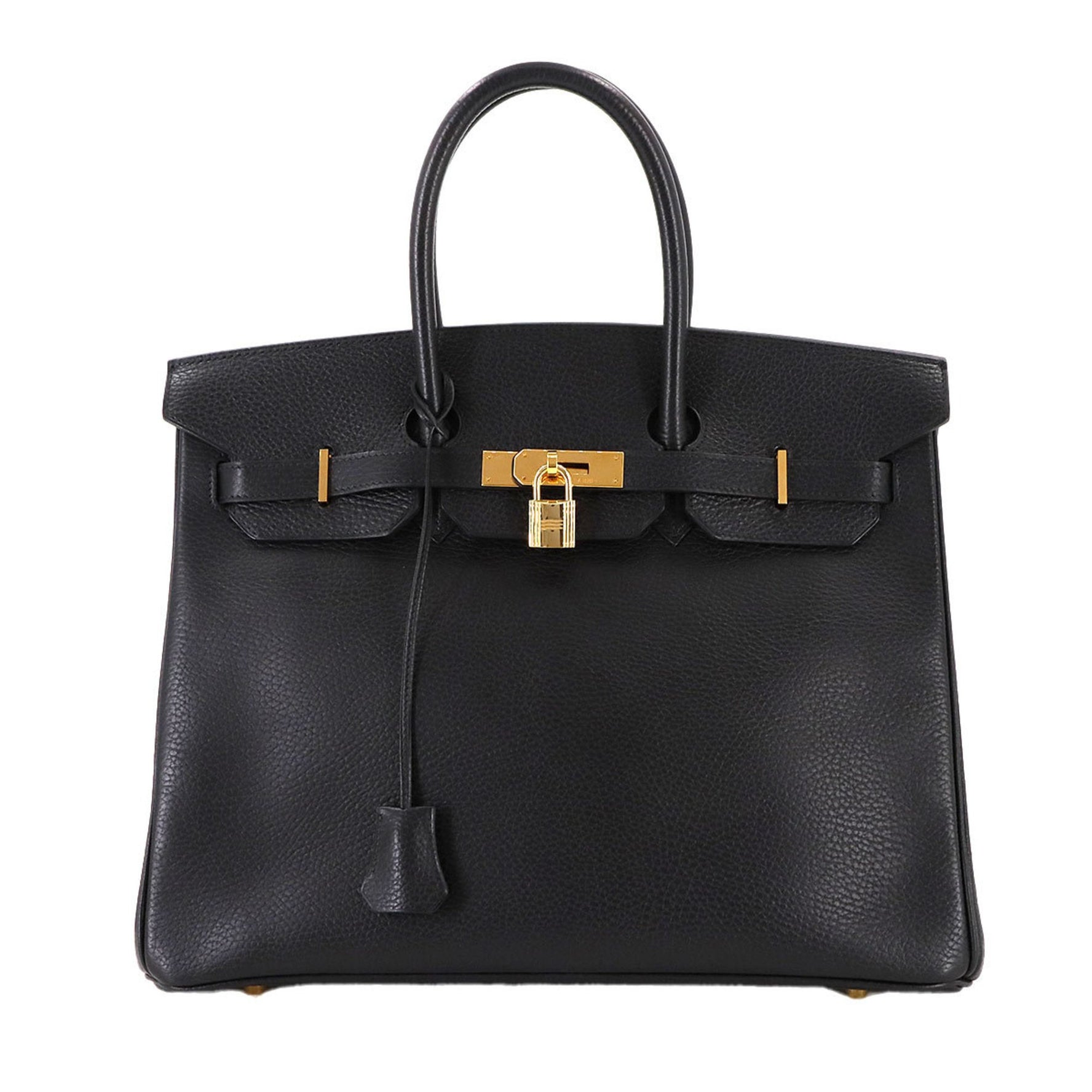 Hermes Birkin 35 Ardennes Black Handbag G Stamp Gold Hardware