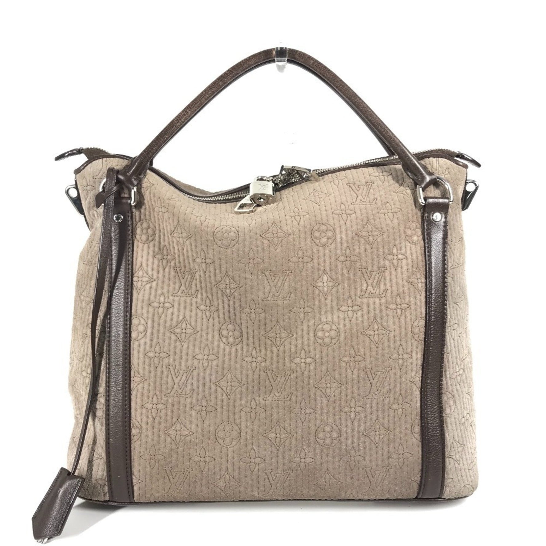 LOUIS VUITTON Monogram Antia Ixia PM Tote Bag/Shoulder Bag in Granite Brown Leather/Suede