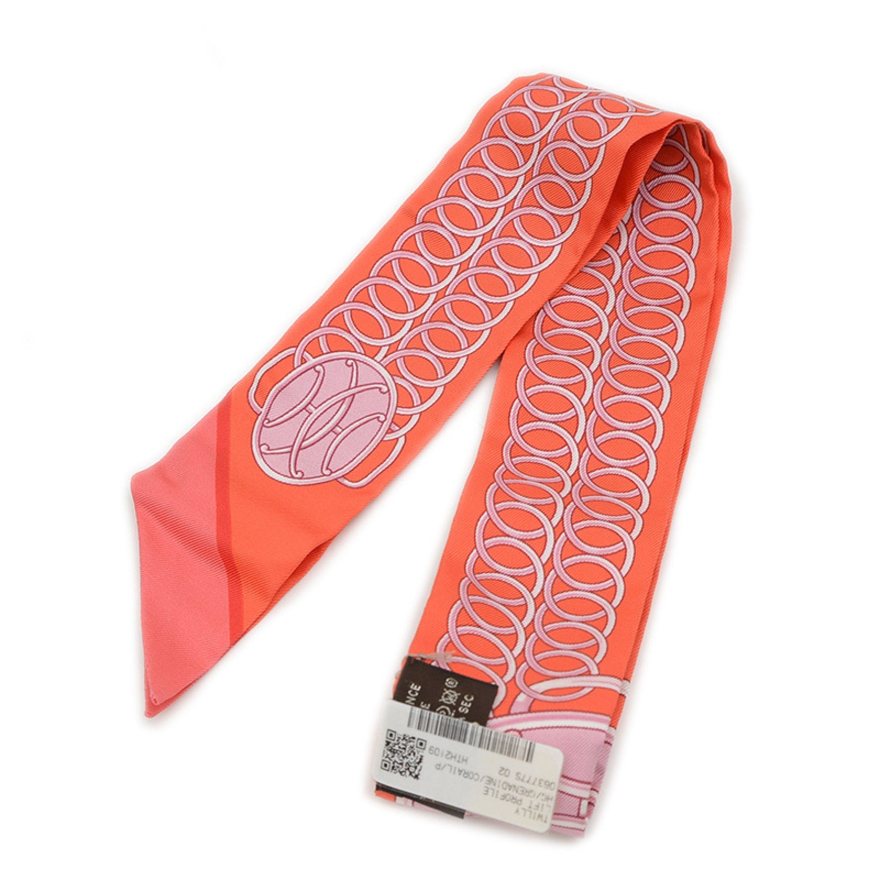 Hermes Twilly Scarf/Muffler Lift Profile Grenadine Corail Palm