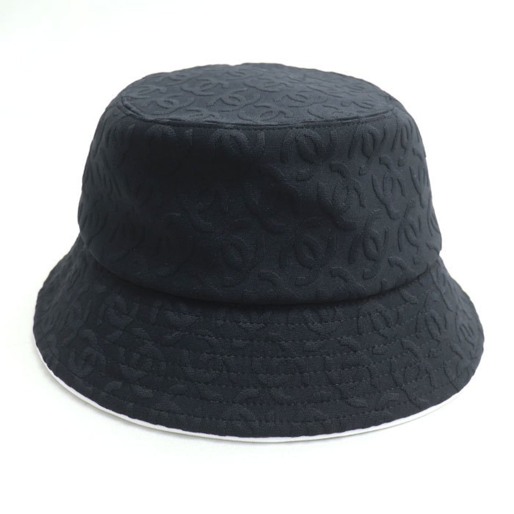 CHANEL Coco Mark Bucket Hat, Small, Mixed Fiber