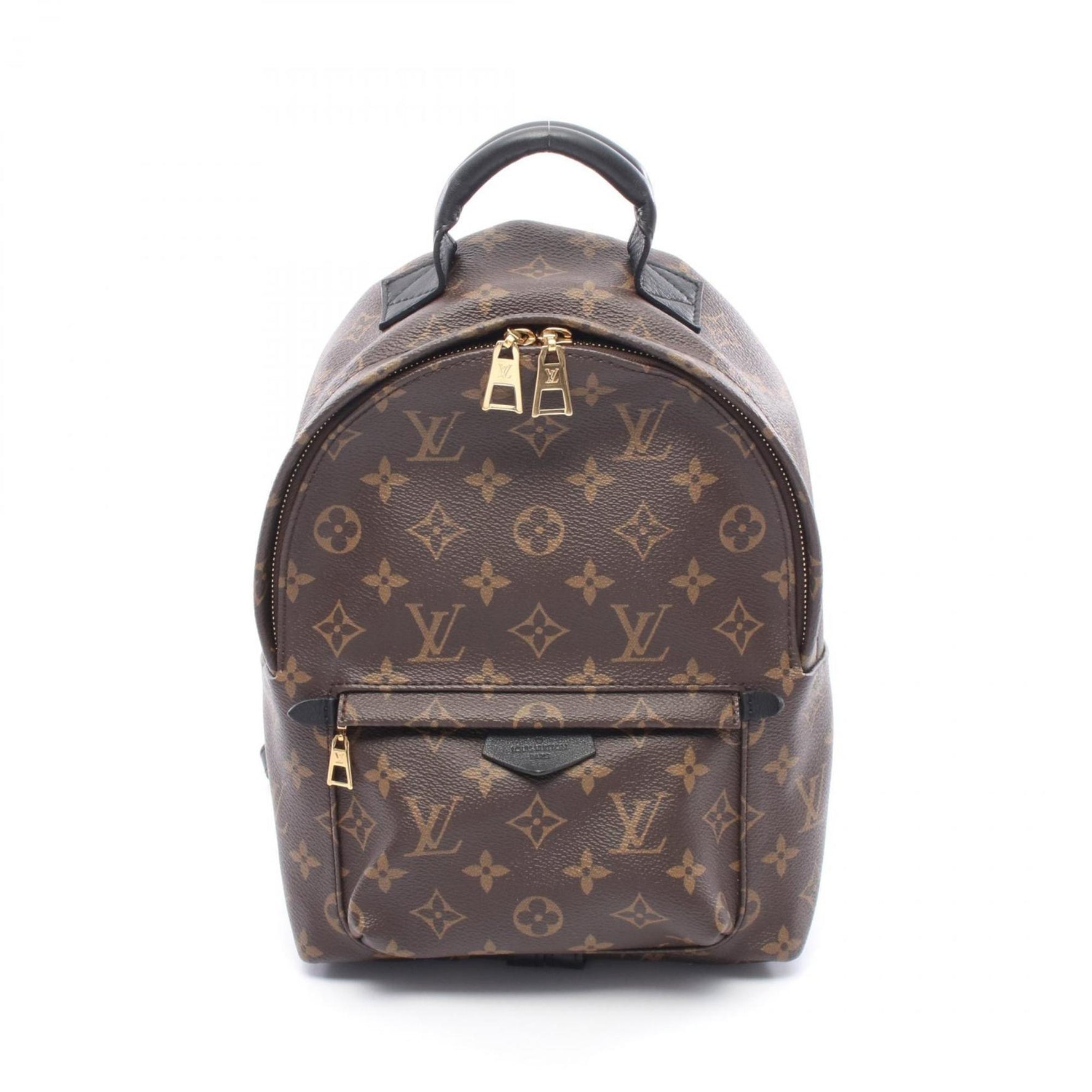 Louis Vuitton Palm Springs PM Backpack, Coated Canvas and Leather, Monogram, Brown Black