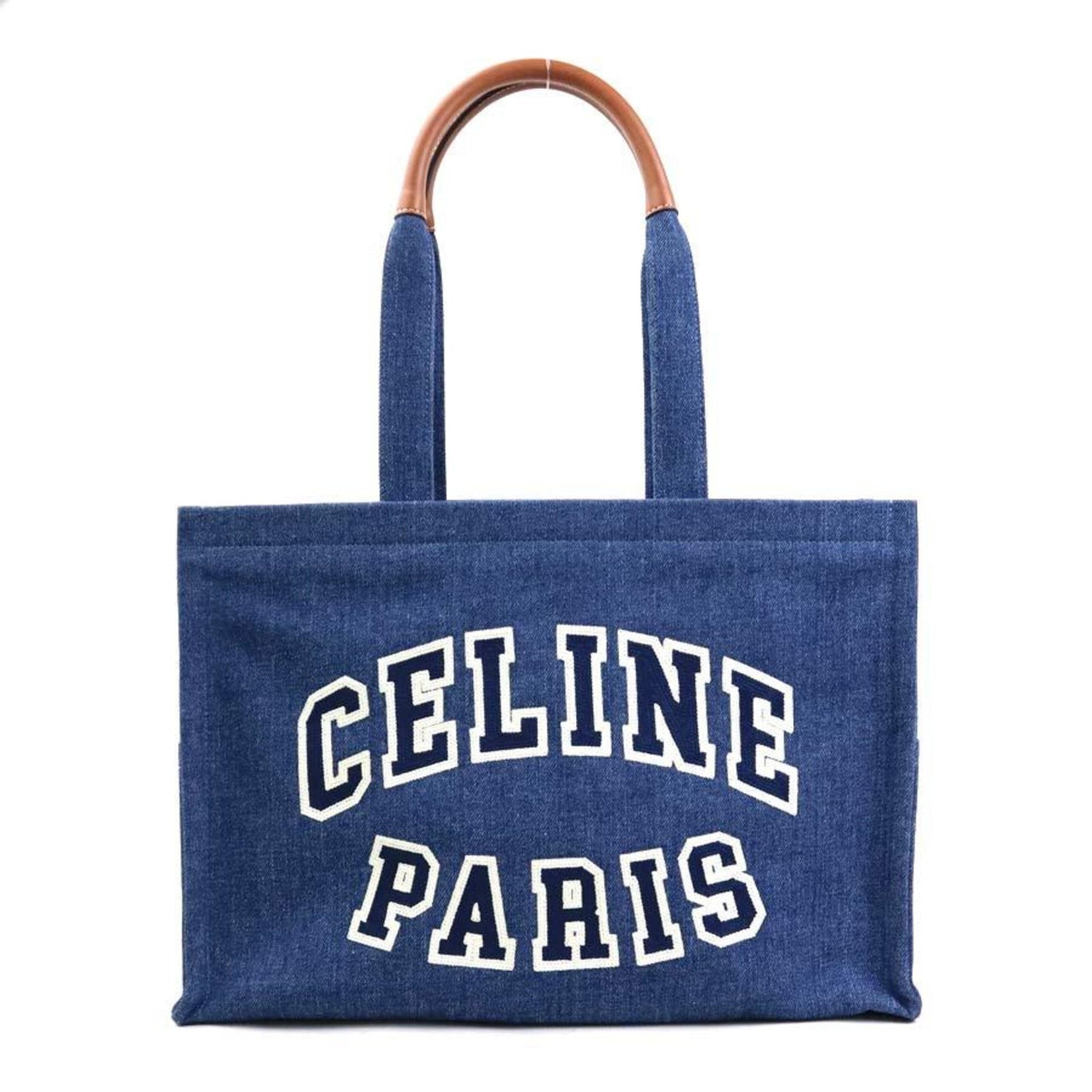 CELINE Shoulder Bag Large Cabas Denim Leather