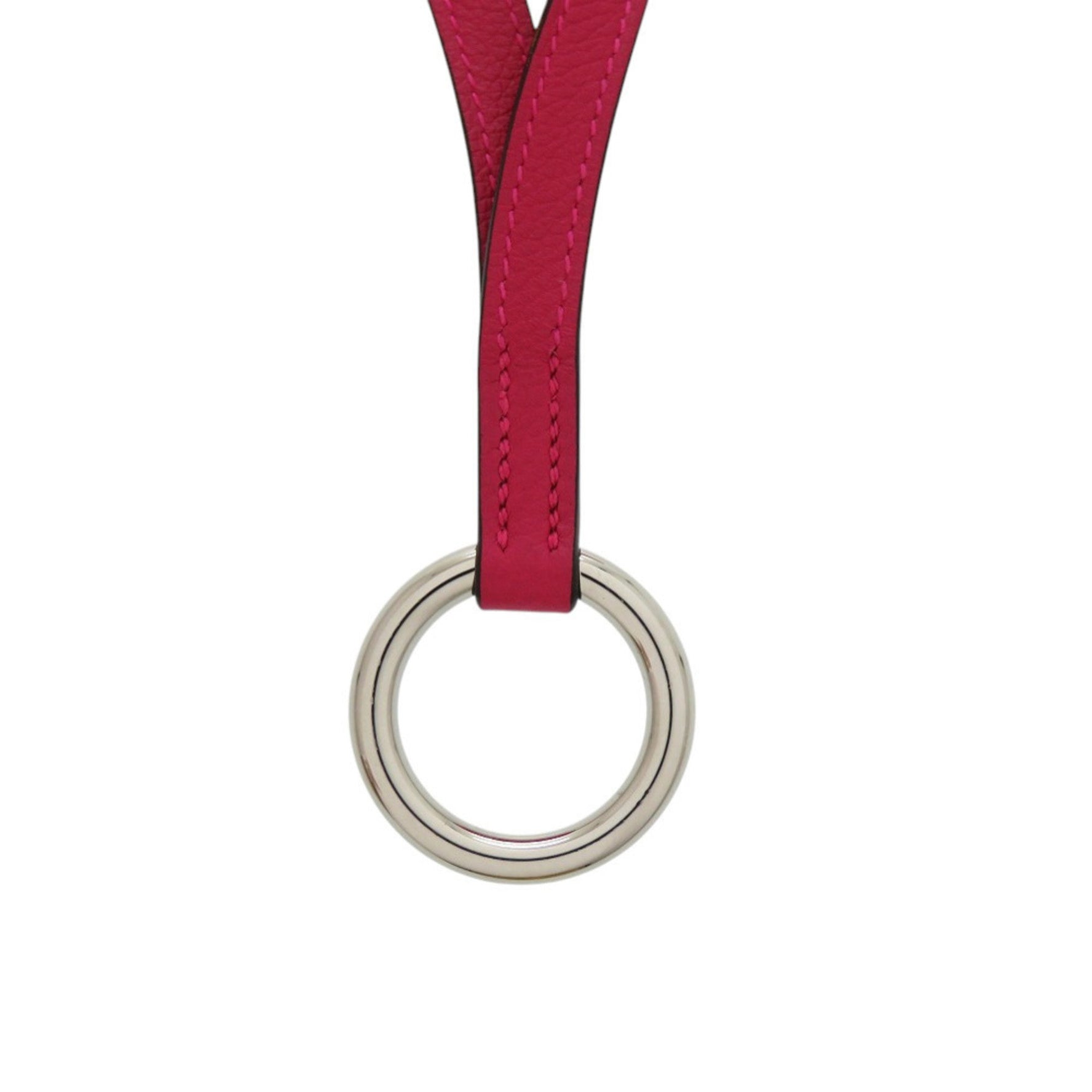 Hermes Leather Neck Strap with Raspberry Y Stamp, 1185