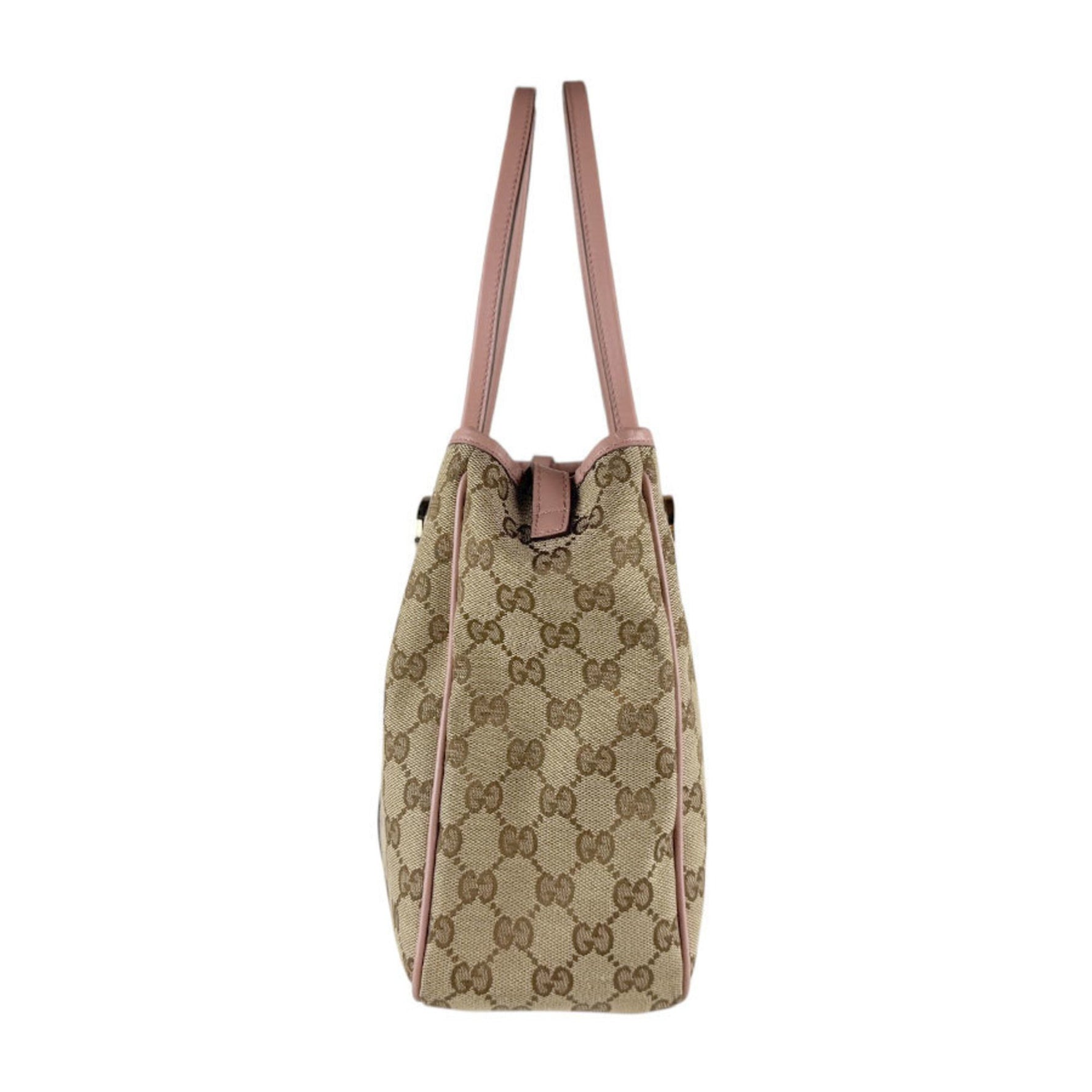 Gucci GG Canvas Shoulder Bag in Pink and Brown