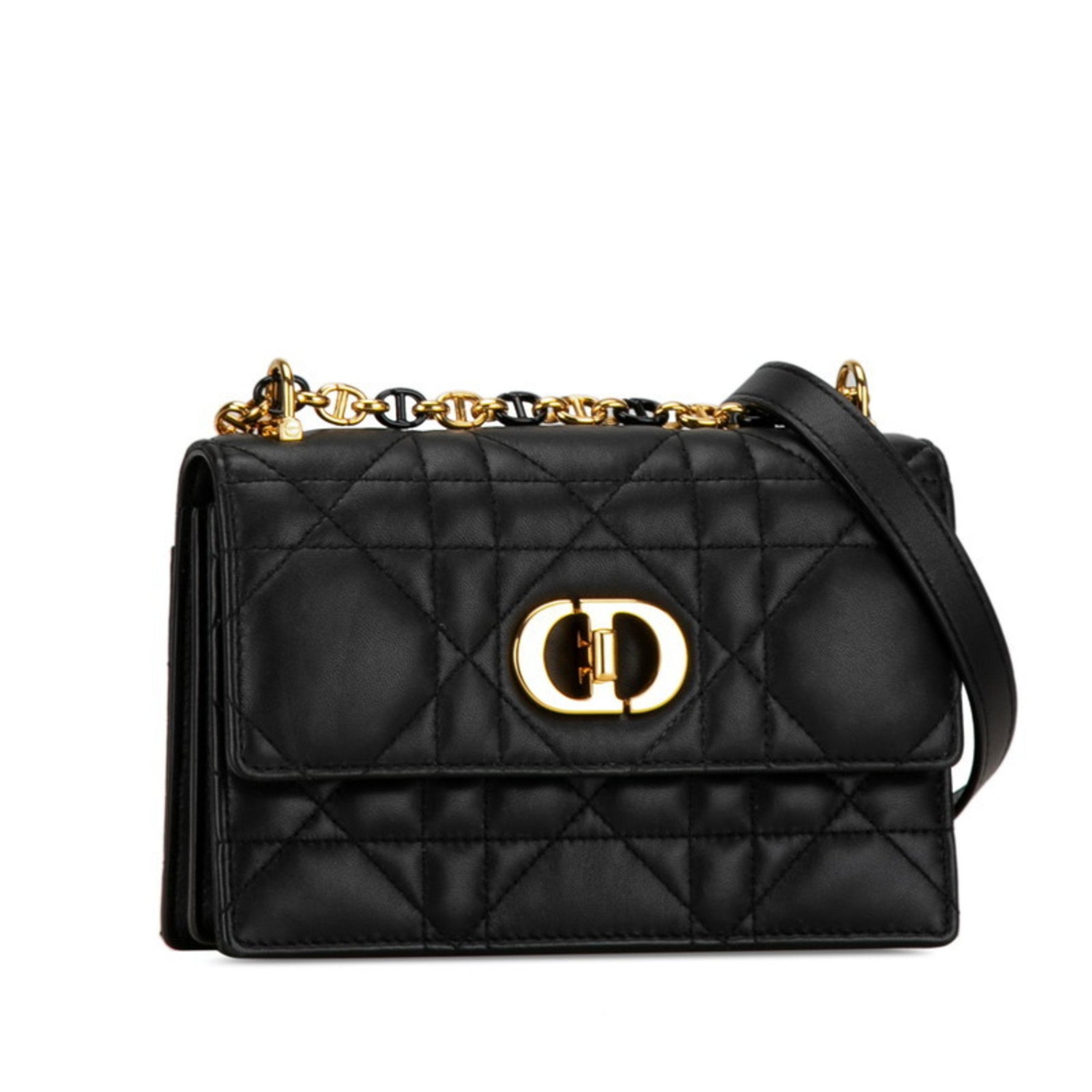 Christian Dior Dior Miss Caro Macrocannage Chain Shoulder Bag Lambskin