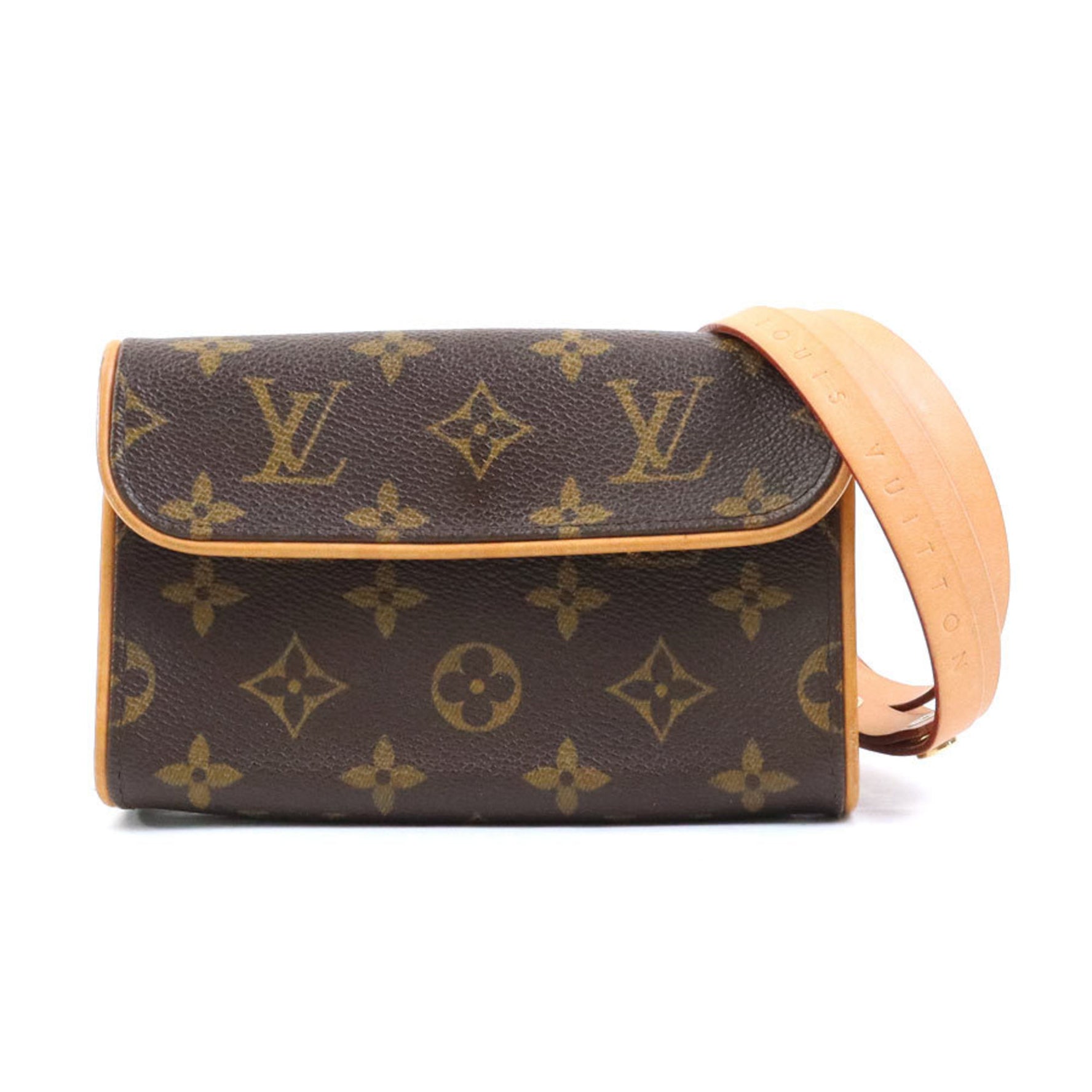 Louis Vuitton Waist Bag Bum Monogram Pochette Florentine Canvas Gold Men's