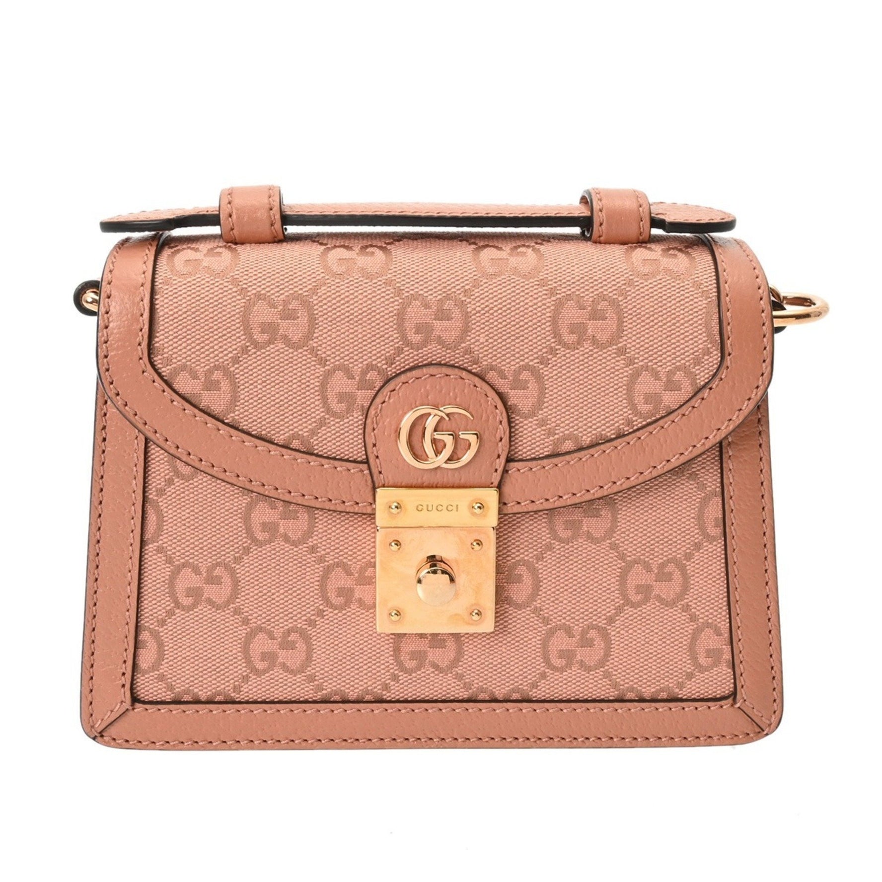 GUCCI Mini Top Handle Bag, Canvas and Leather Handbag