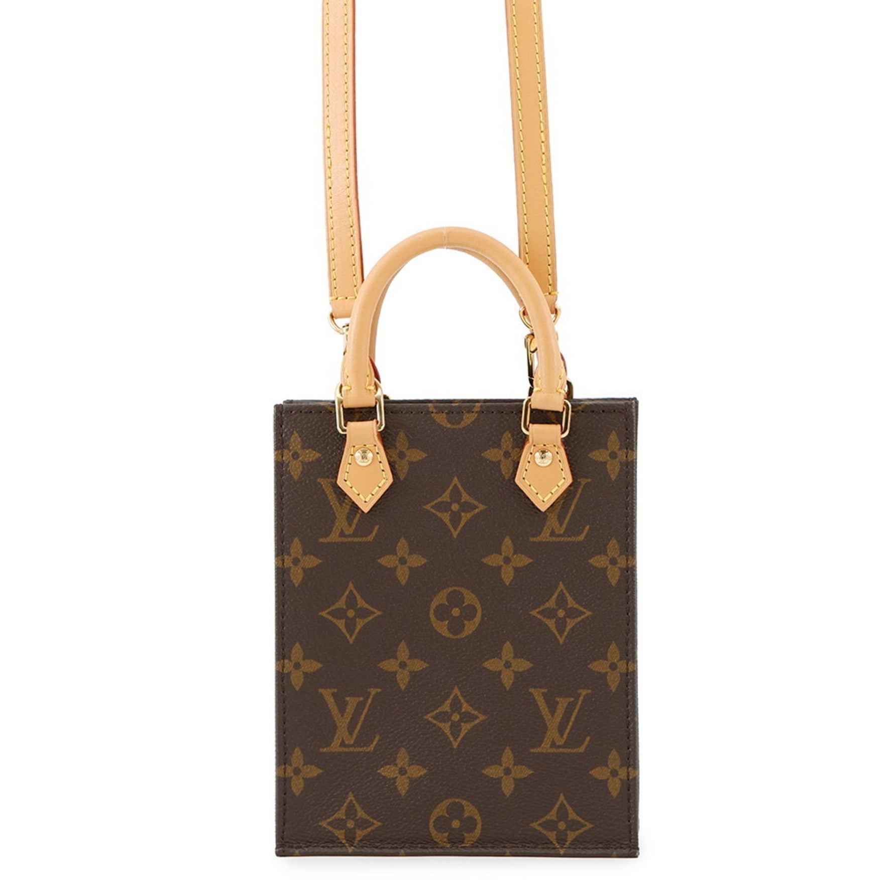 Louis Vuitton Petite Sac Plat Monogram Handbag Shoulder Bag