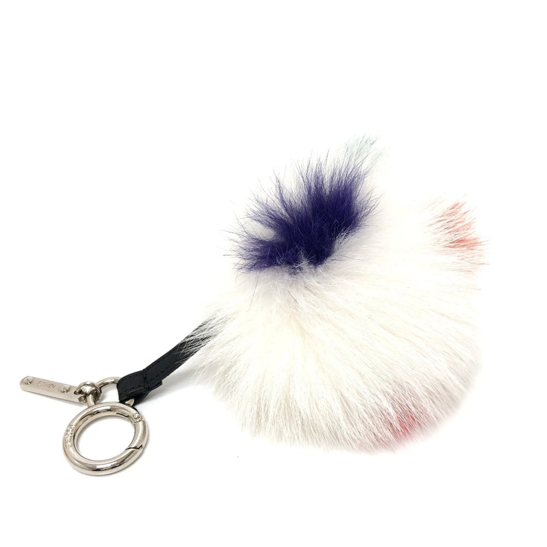 FENDI Bonbon Charm Keychain Accessory Bag Fur White