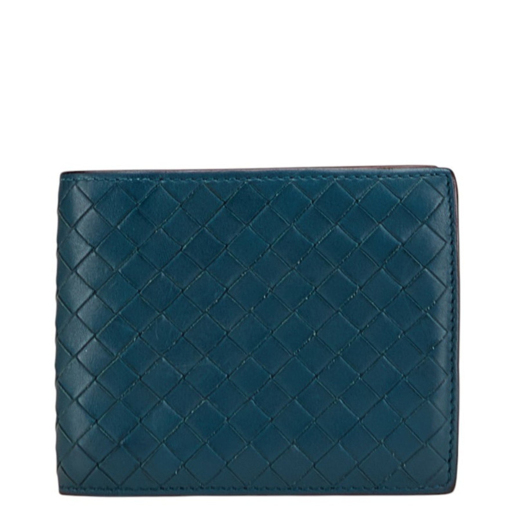 Bottega Veneta Intrecciato Bi-fold Wallet in Blue, Green, and Red Leather