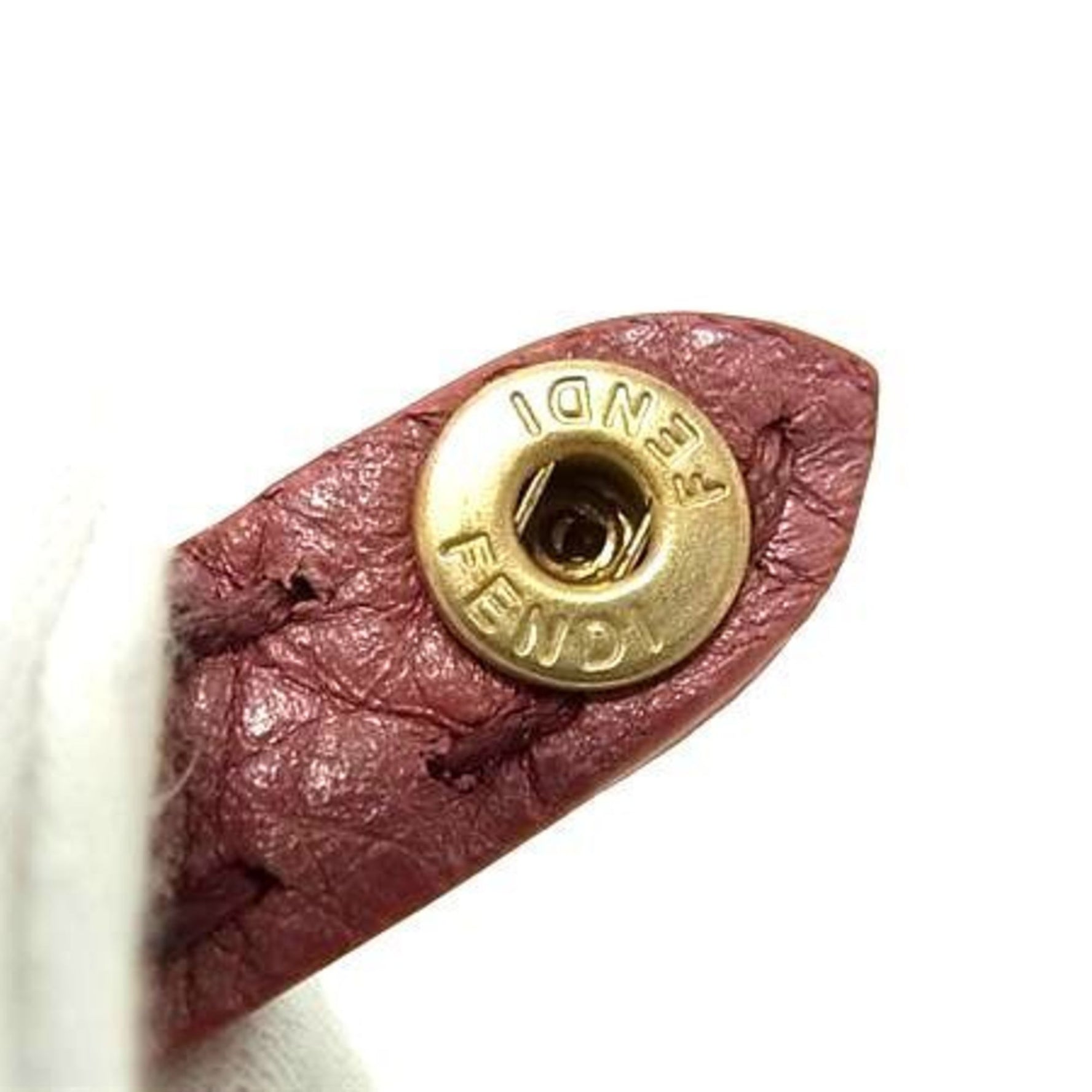 FENDI Selleria Bracelet in Pink Gold and Leather with Horse Motif