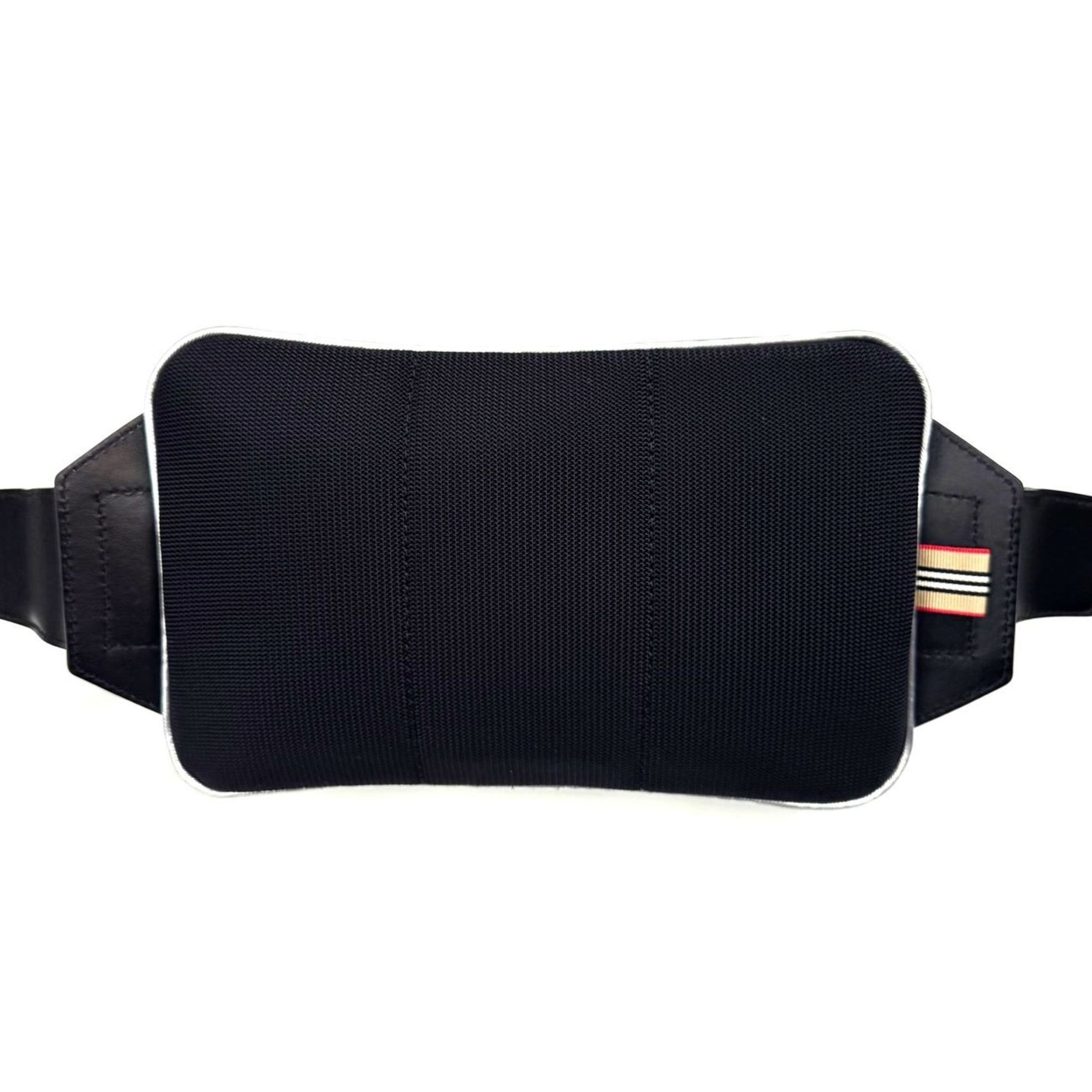 BURBERRY Burberry Body Bag Waist Shoulder Metallic Silver Leather Men Women