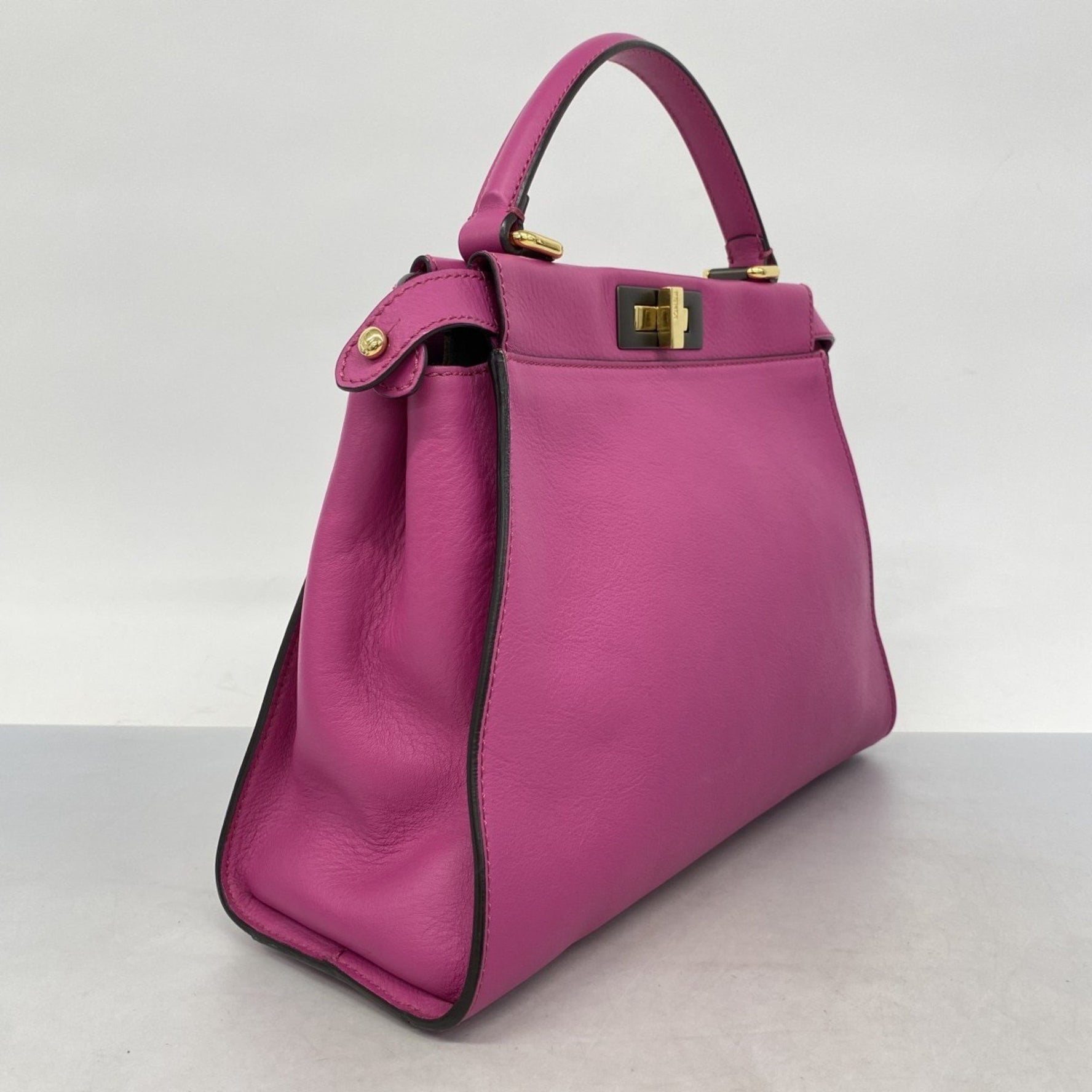 Fendi Peekaboo Leather Magenta Handbag, Bag