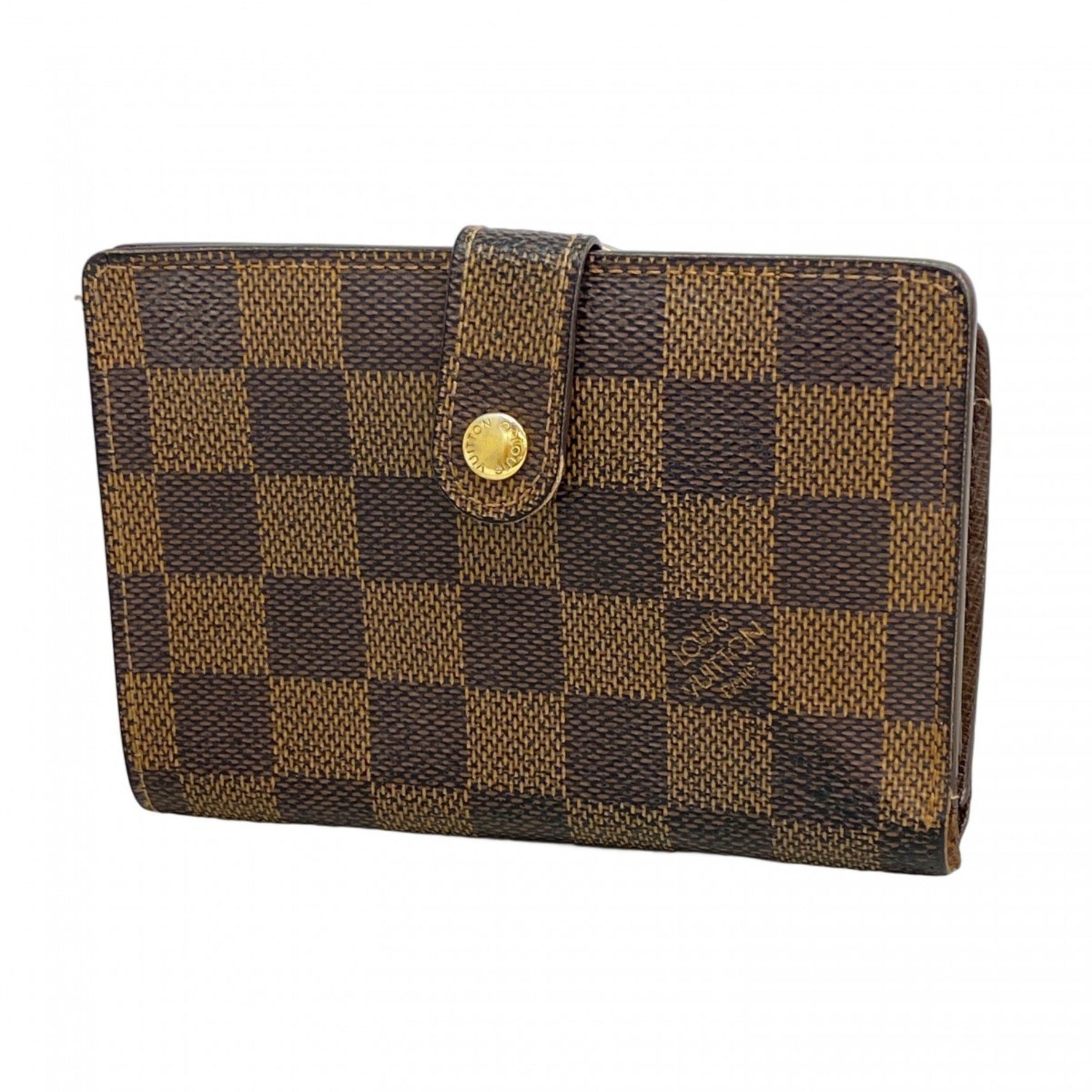Louis Vuitton Damier Portefeuille Viennois Wallet N61674 Ebene Women's P1165464