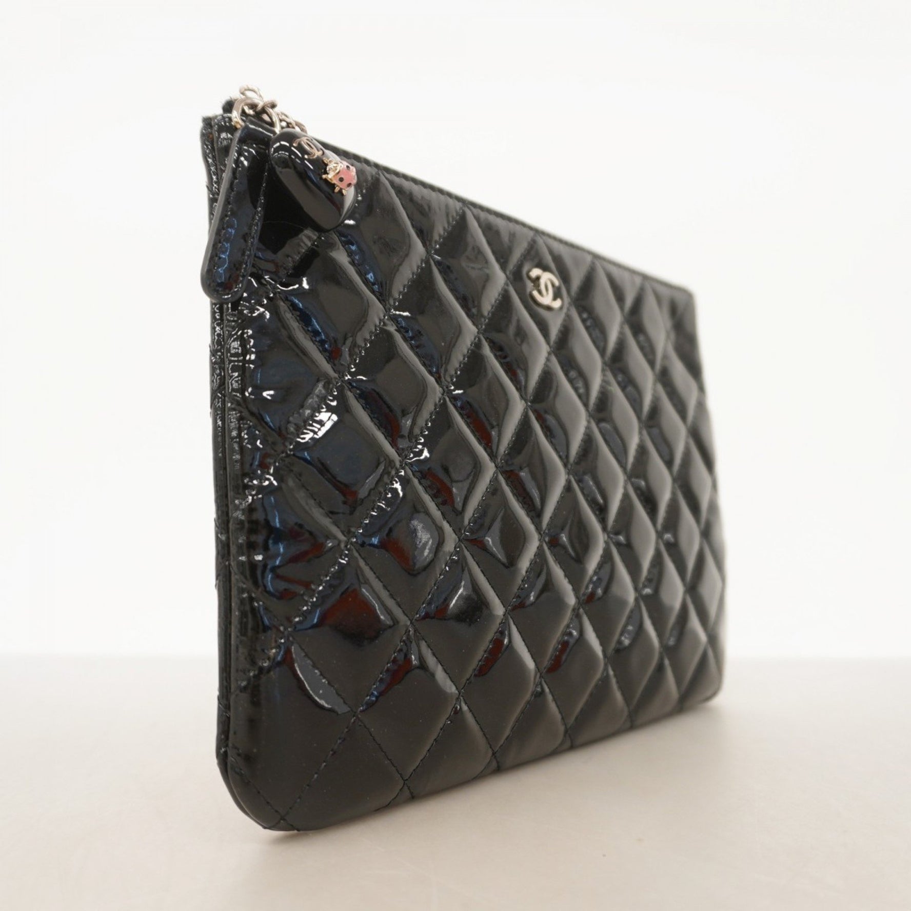 Chanel Matelasse Patent Leather Clutch Bag