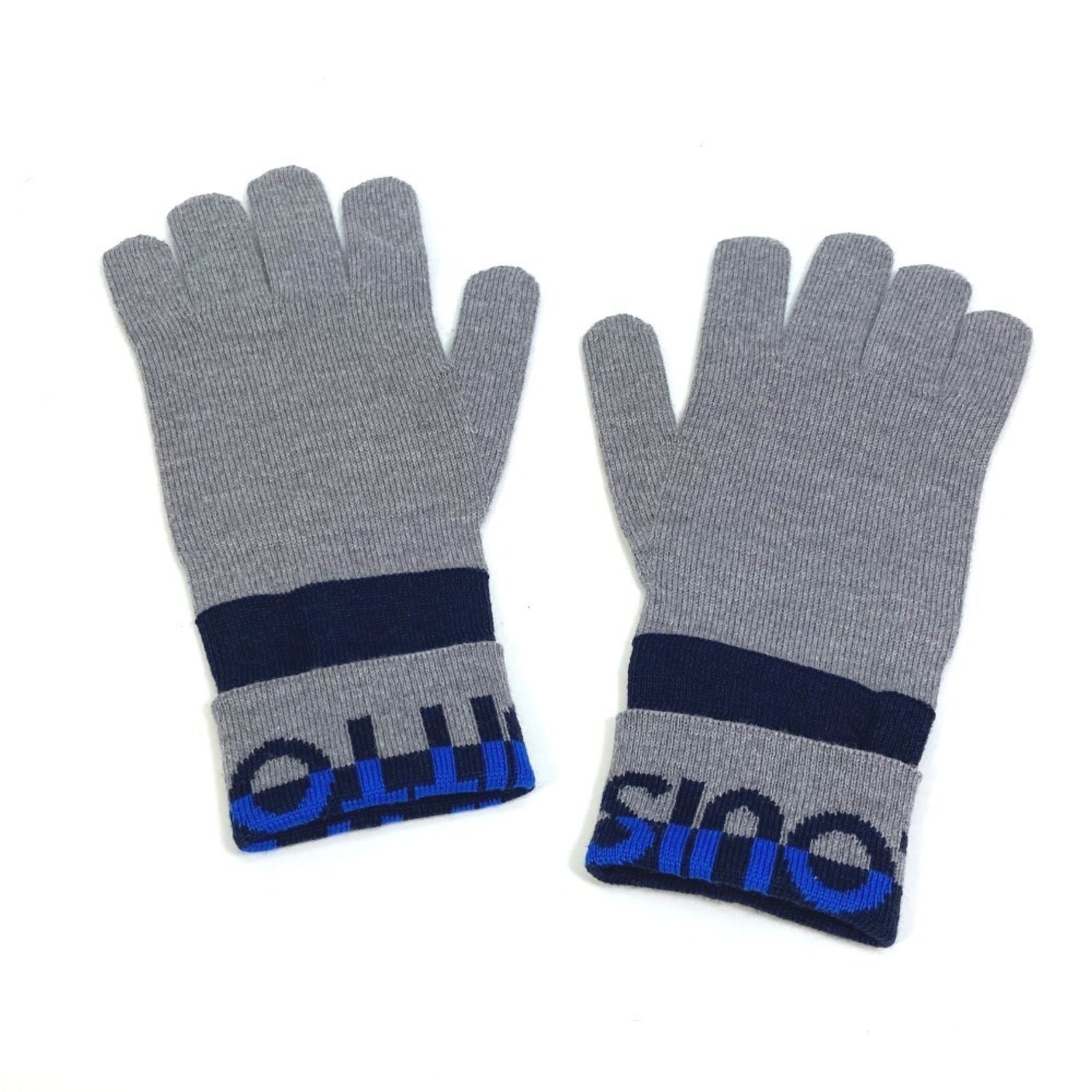 LOUIS VUITTON M71247 Gon LV Horizon Wool Gloves, Men's, Gray