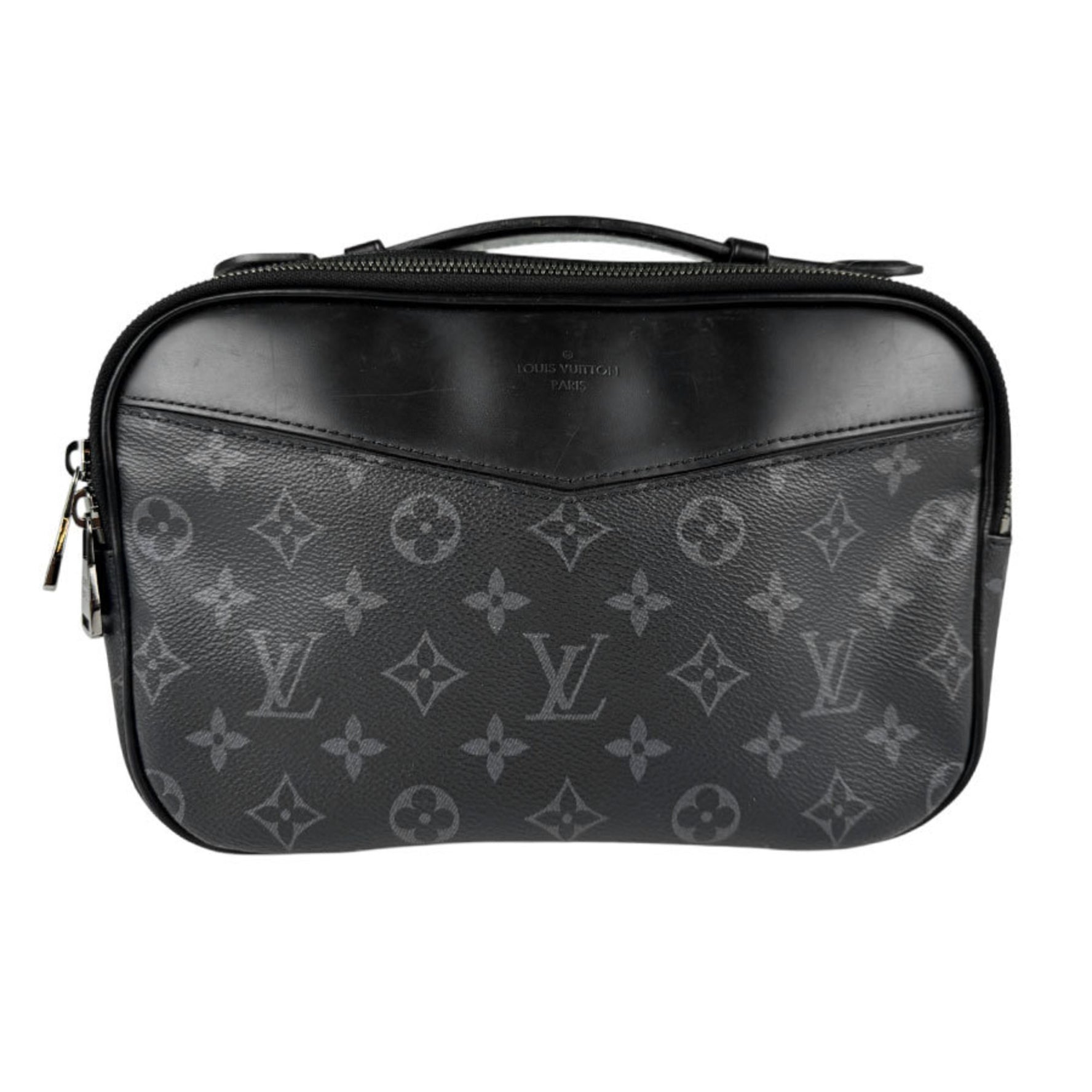 Louis Vuitton LOUIS VUITTON Body Bag Waist Pouch Monogram Eclipse Bum Black Men's M42906 n0980