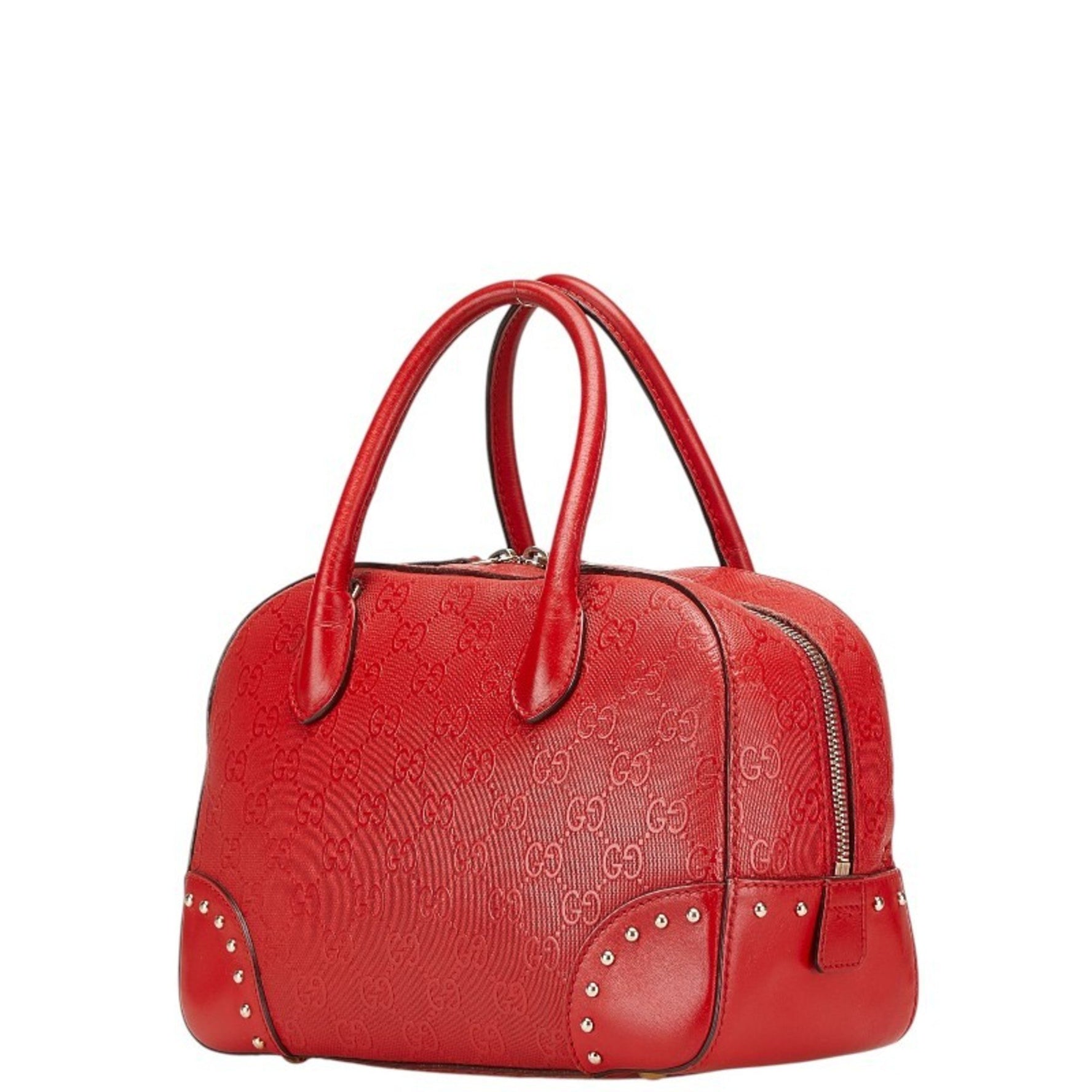 Gucci GG embossed handbag/shoulder bag, red leather