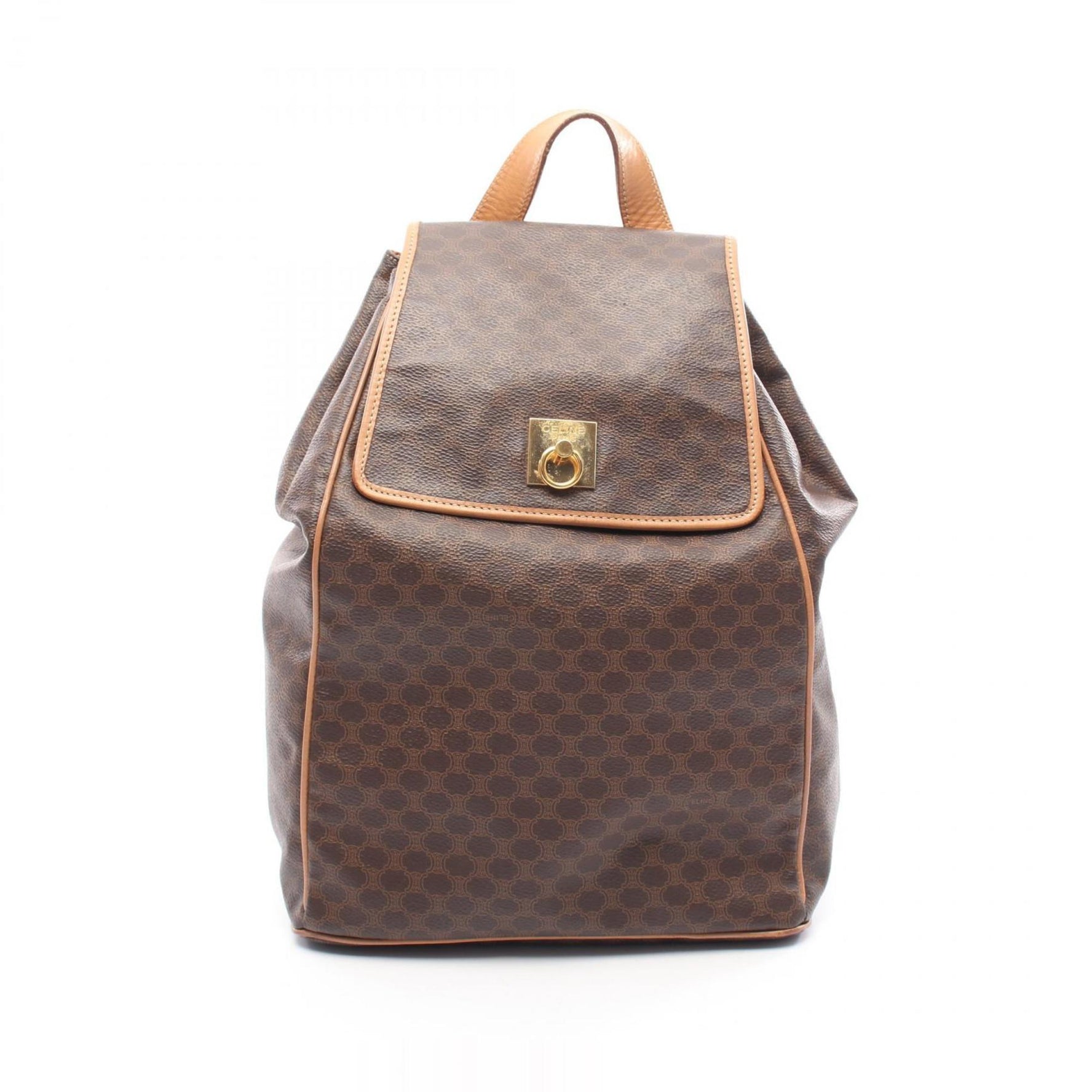 Celine Macadam Backpack Bag, PVC-Coated Canvas and Leather