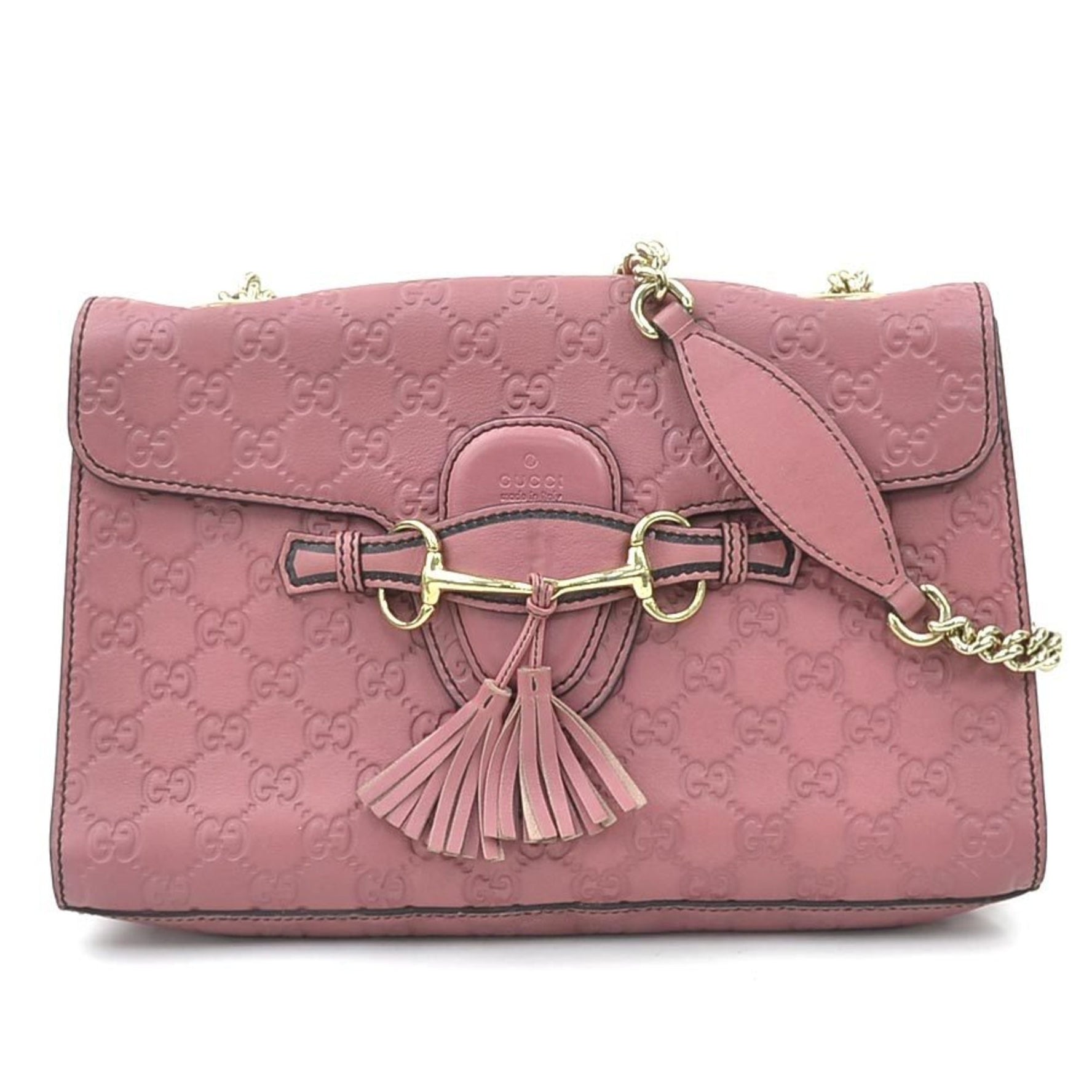 Gucci Emily Leather Shoulder Bag, Mauve Pink