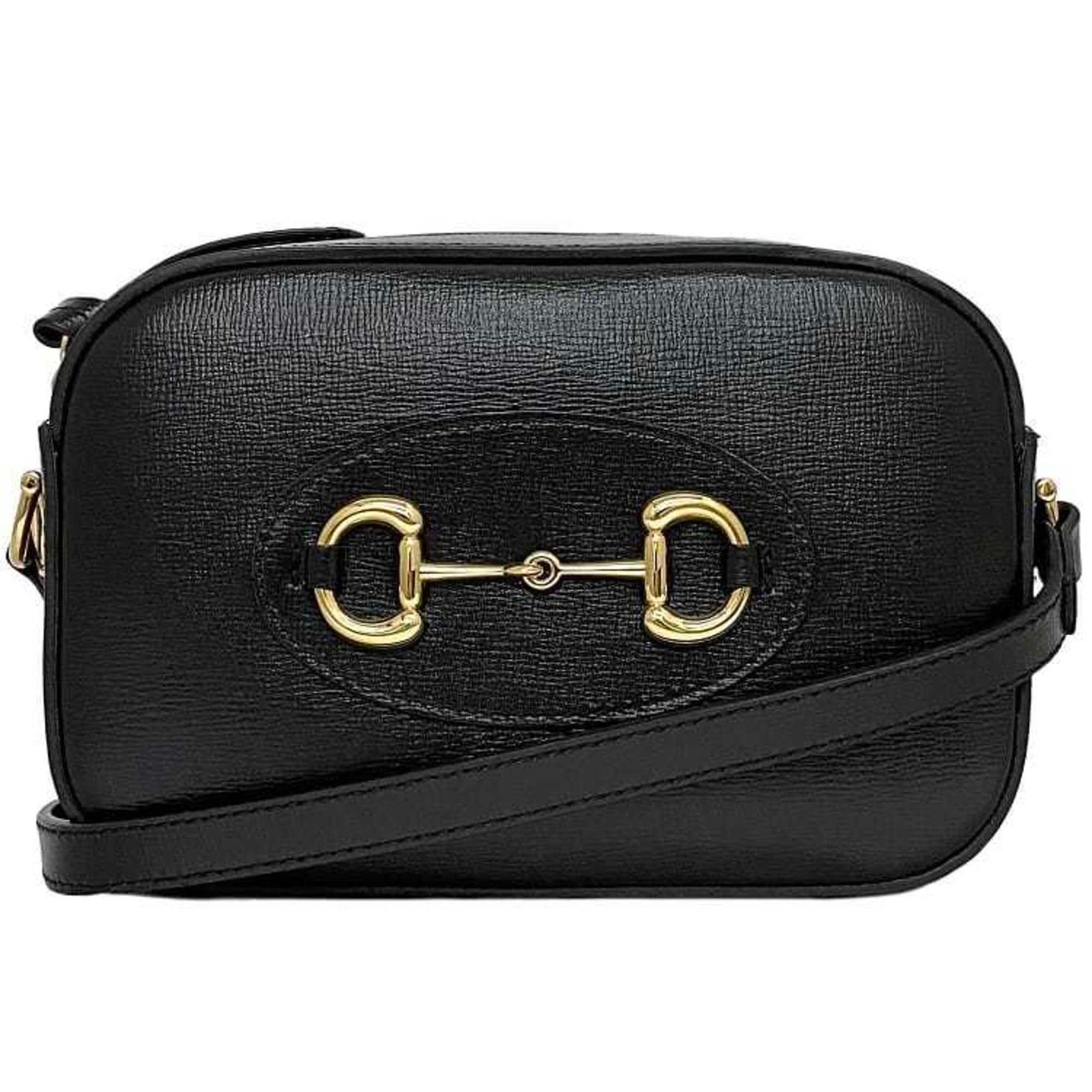 Gucci Shoulder Bag Horsebit Leather Pochette Ladies Compact