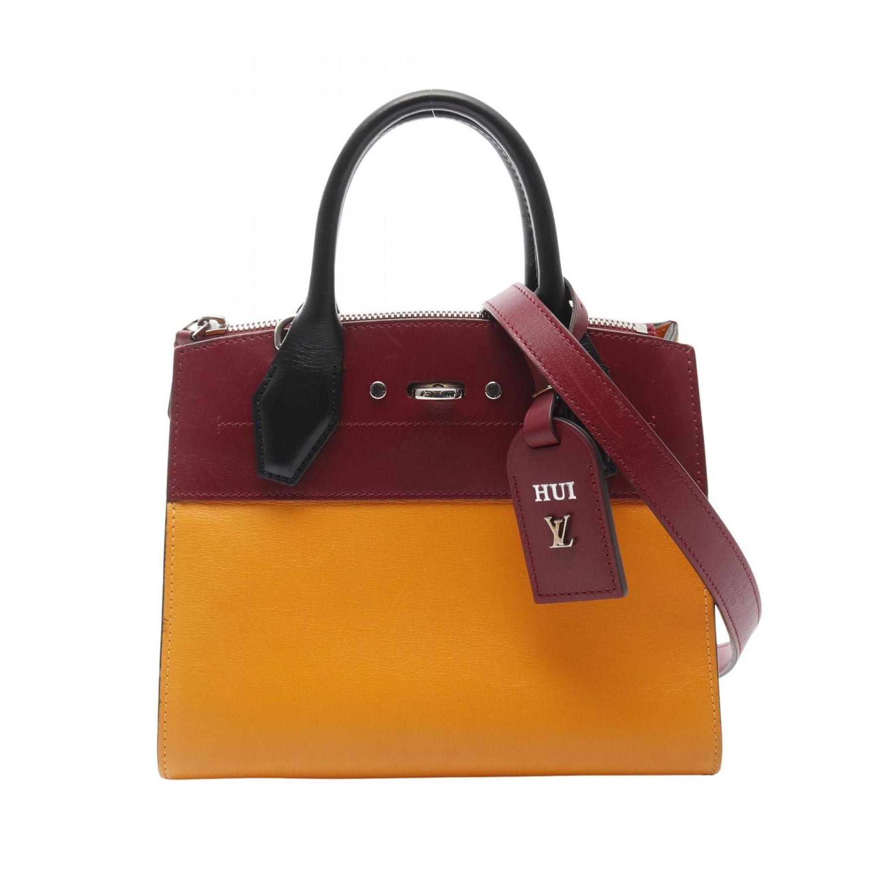 Louis Vuitton City Steamer MINI Handbag Leather Orange Bordeaux
