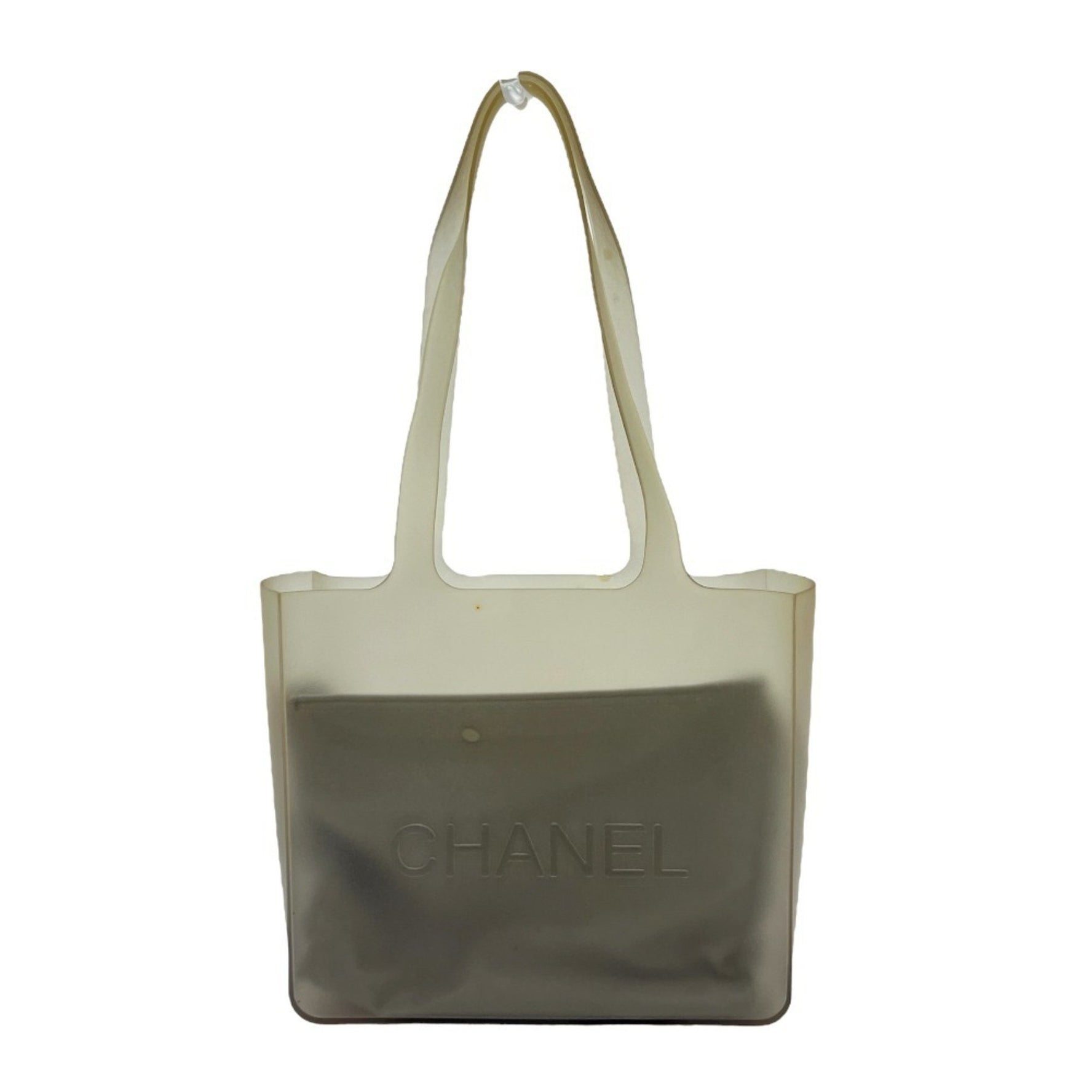 CHANEL logo tote bag, shoulder rubber, gray