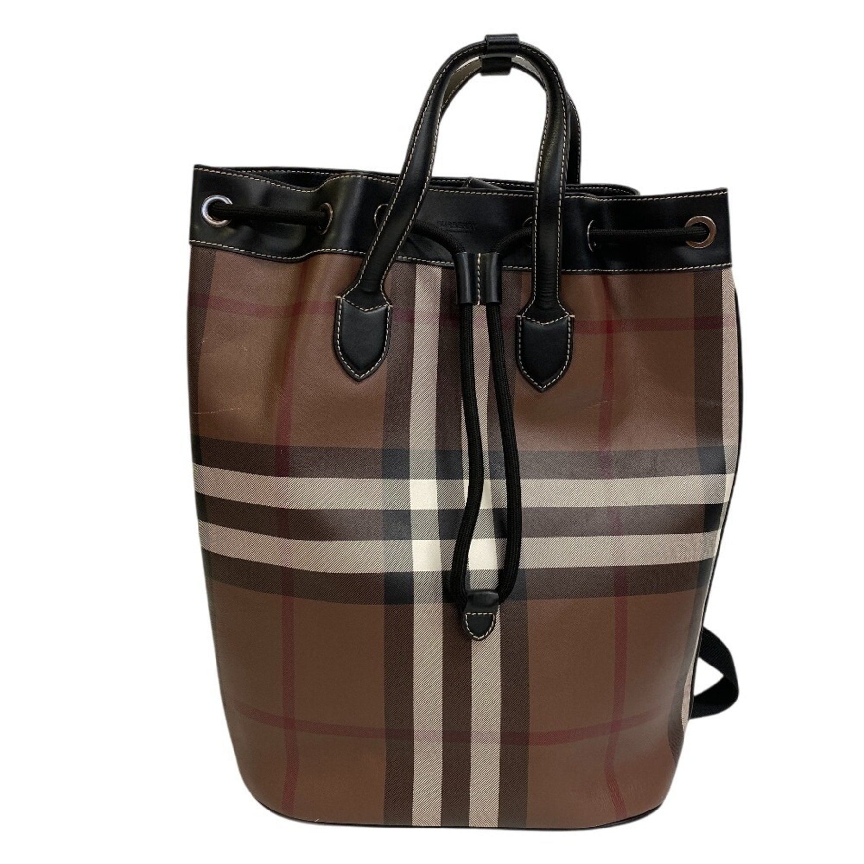 BURBERRY tote bag in Nova Check, perfect as a backpack or daypack, brown.